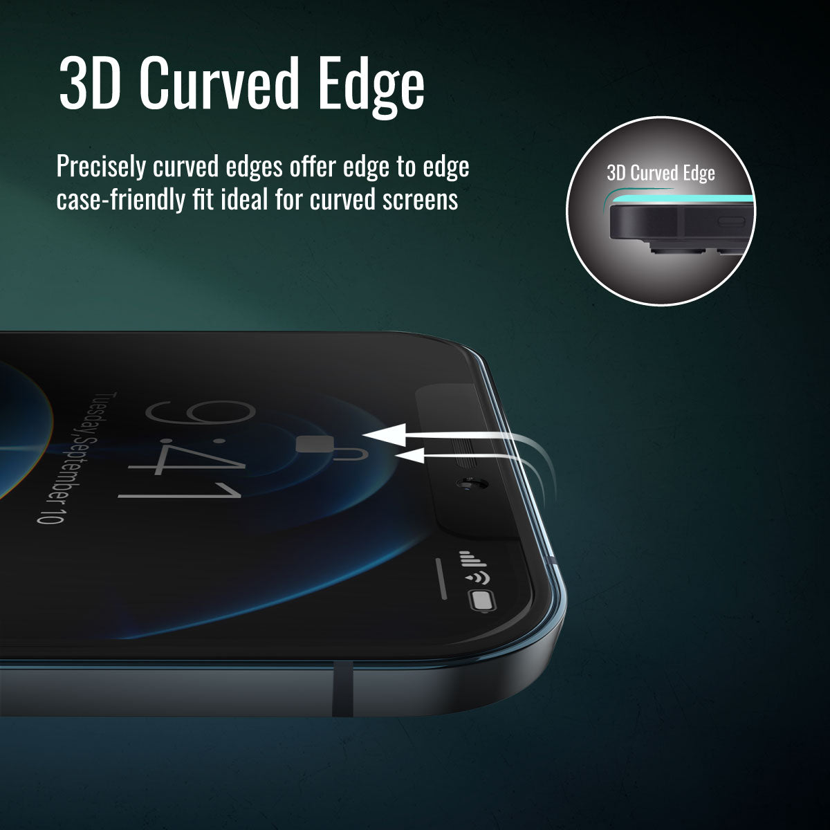 Promate Privacy Glass Screen Protector for iPhone 11 Pro Max, Clear Anti-Spy 3D Tempered Glass Screen Guard with Built-In Silicone Bumper, 9H Hardness and Shatter Protection, Aegis-i11Max