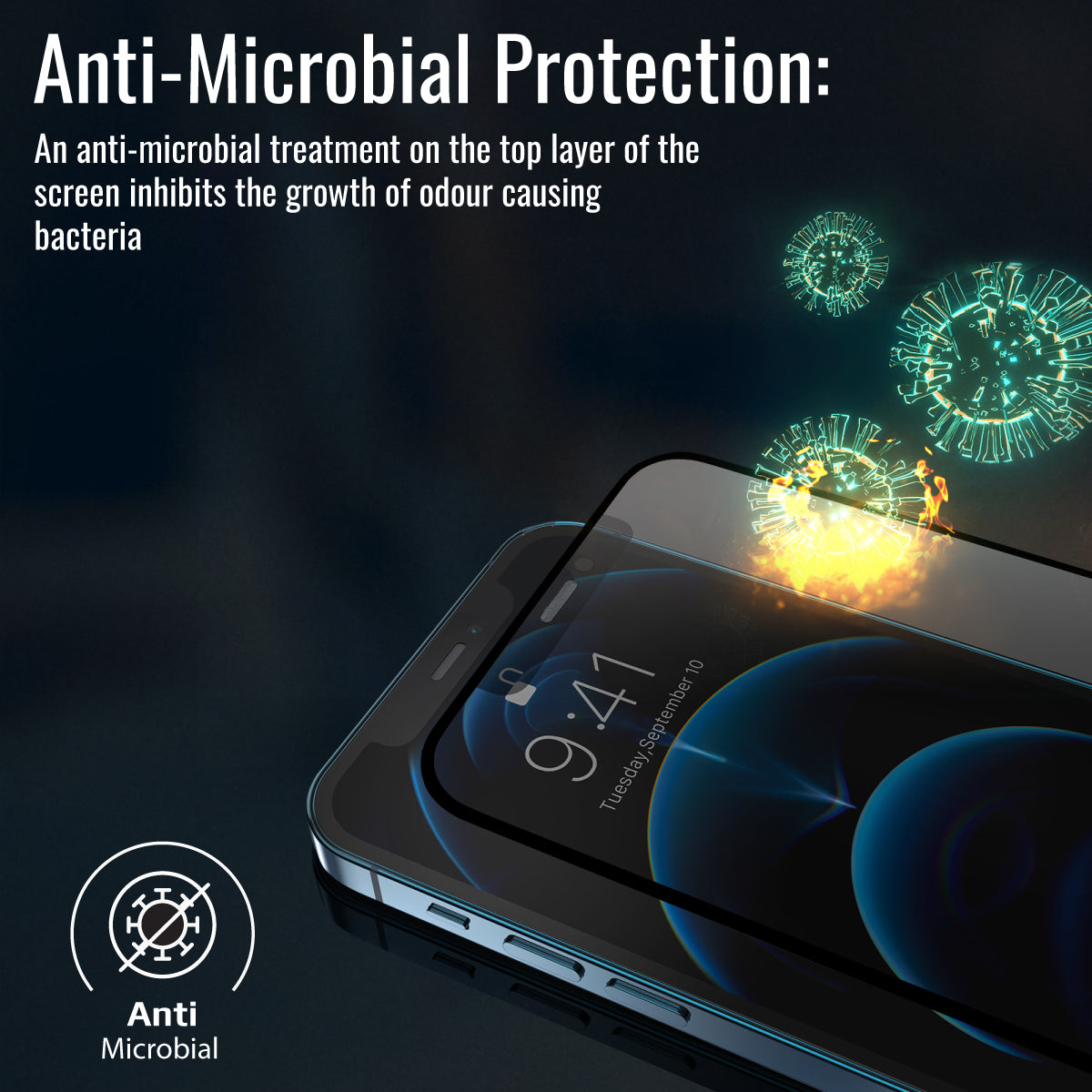 Promate Matte Privacy Screen Protector for iPhone 11 Pro, Premium Anti-Glare 9H Hardness Tempered Glass Protector with Touch Sensitivity, Scratch-Resistant, Shatter Protection and Anti-Microbial, APEX-I11PRO