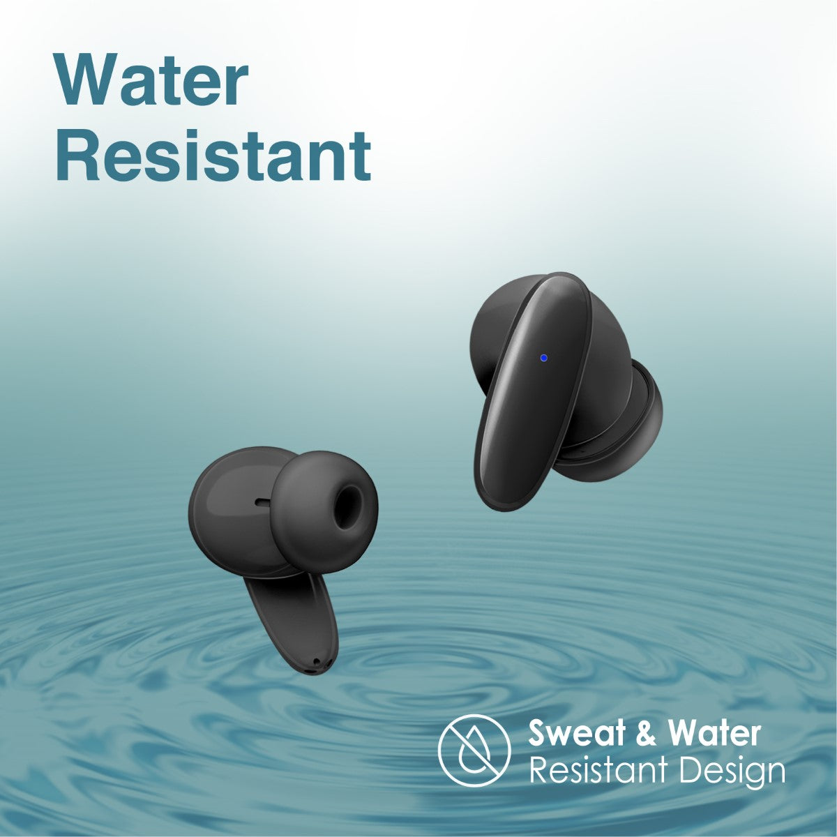 Promate True Wireless Earbuds with Bluetooth v5.1, Mic, IPX5 Water Resistance and Auto Pairing, Lush Black