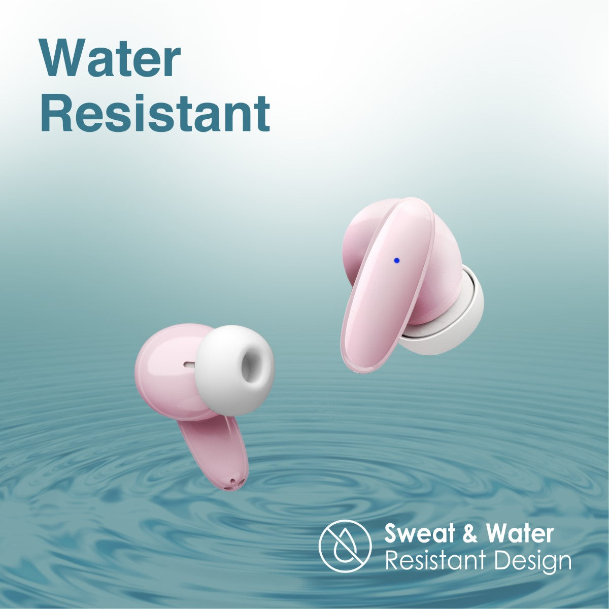Promate True Wireless Earbuds with Bluetooth v5.1, Mic, IPX5 Water Resistance and Auto Pairing, Lush Pink