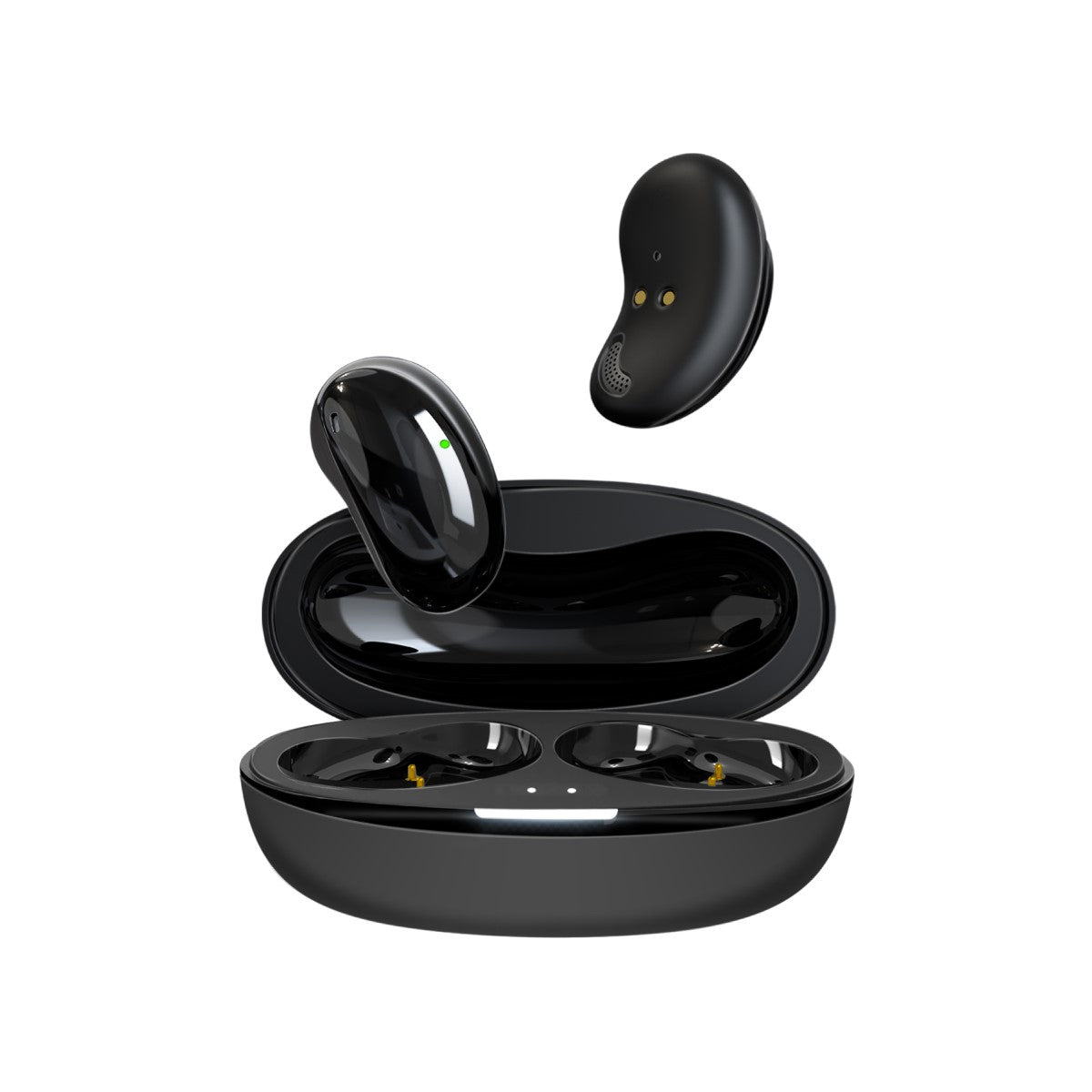 Promate True Wireless Earbuds with Mini-Size, 4 Noise Cancelling Mics, 33H Playtime and Touch Control, Teeny Black