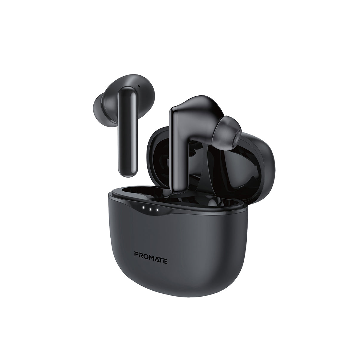 Promate True Wireless Earbuds, In-Ear Hybrid Active Noise Cancelling Bluetooth v5.2 Earphones with Magnetic Closure Charging Case, Mic, IPX6 Water Resistance, Touch Control and 15.5H Playtime for iPhone 12, Samsung S21, iPod, Hybrid-ANC Black