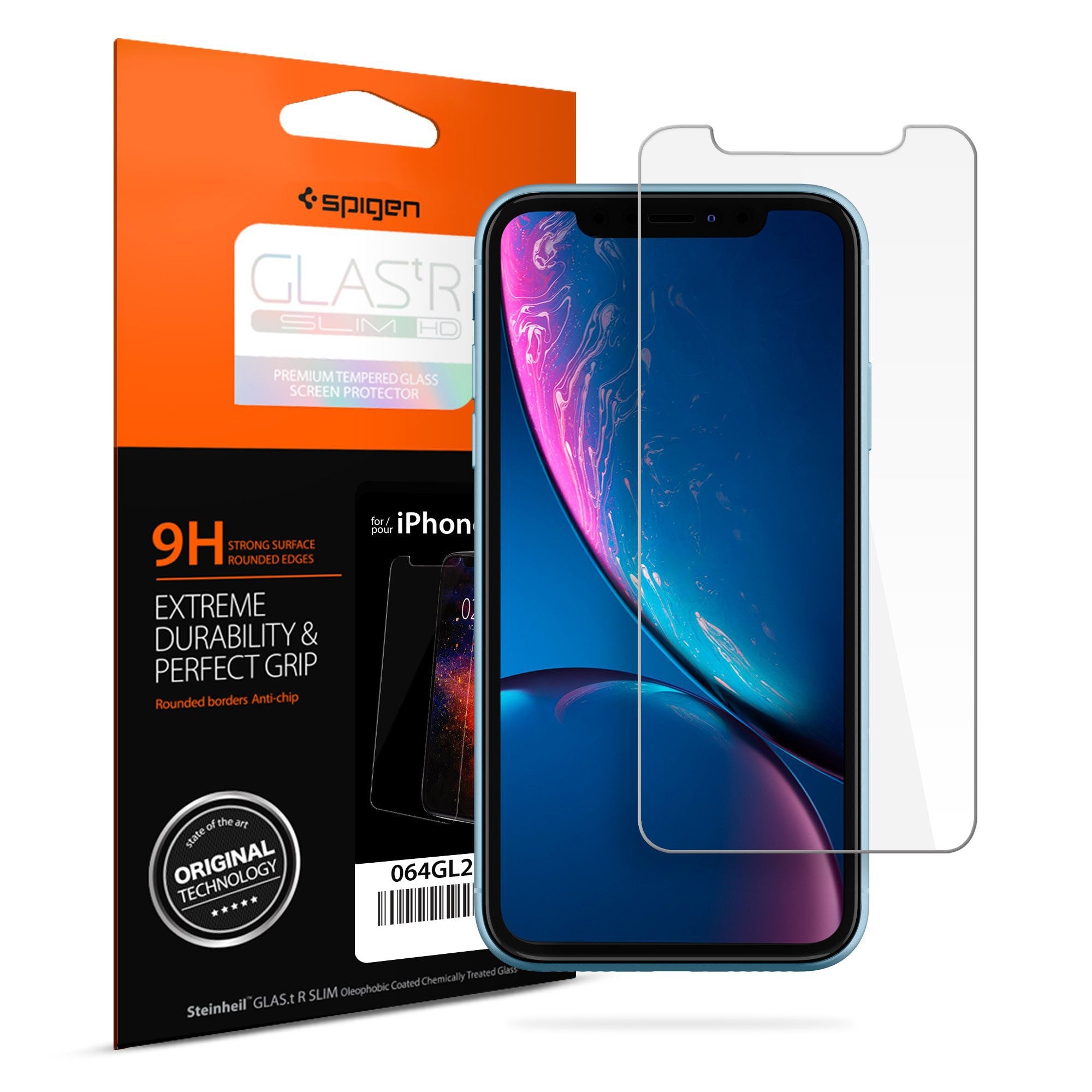 Spigen iPhone XR GLAStR Slim HD Premium Tempered Glass Screen Protector - Case Friendly