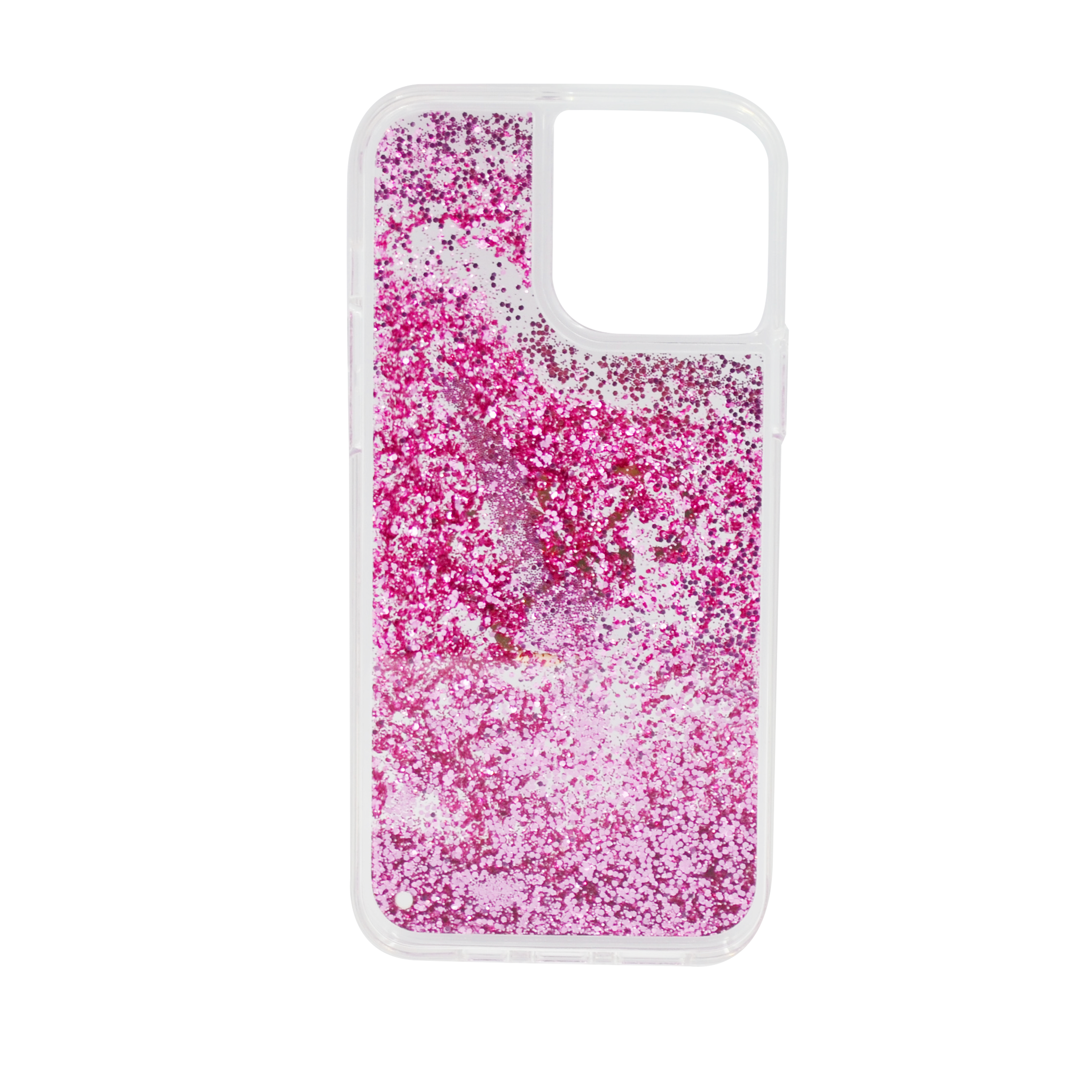 Guess Liquid Glitter Case 4G Electroplated Logo For iPhone 13 Pro Max Pink