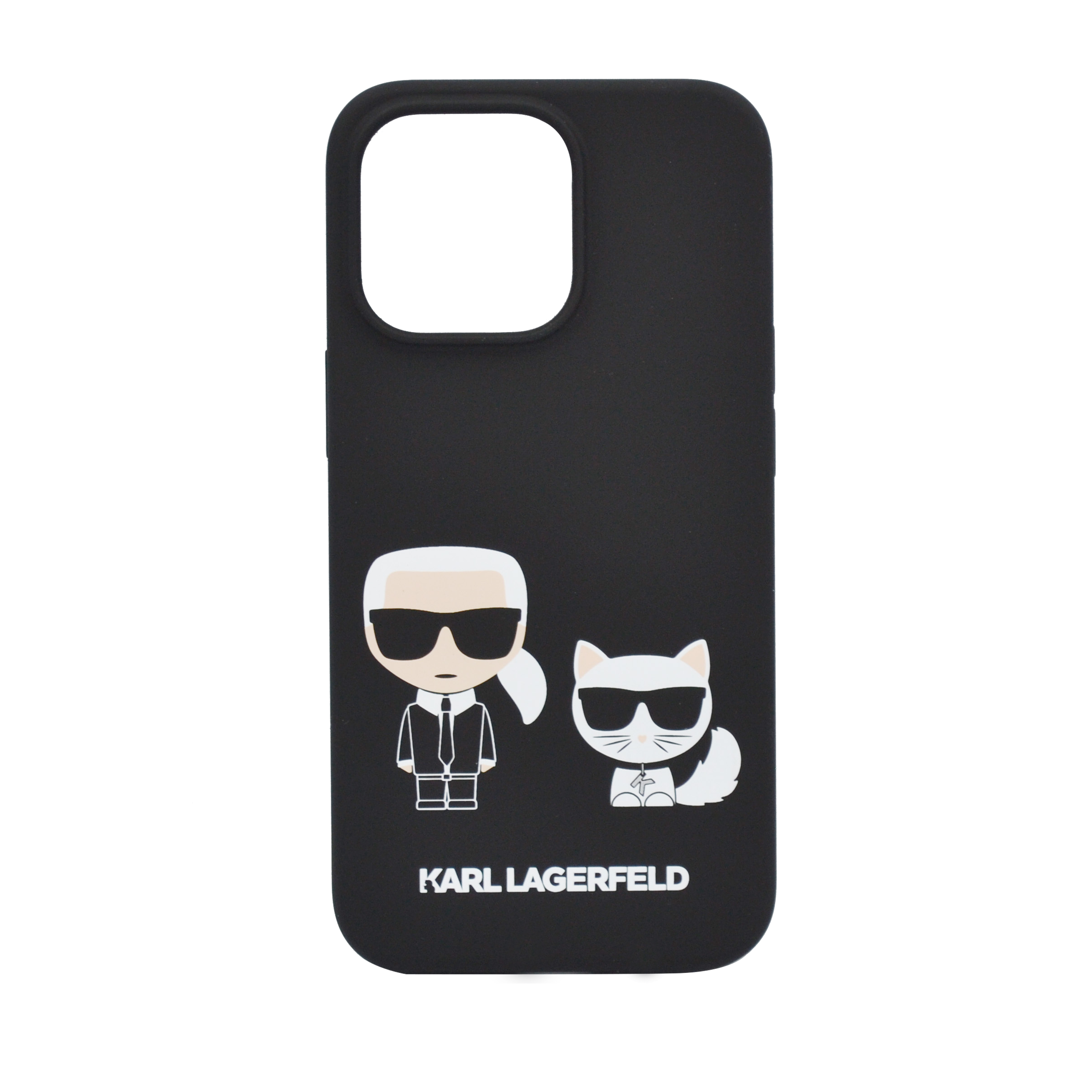Karl Lagerfeld Liquid Silicone Case Karl And Choupette For iPhone 13 Pro Max Black