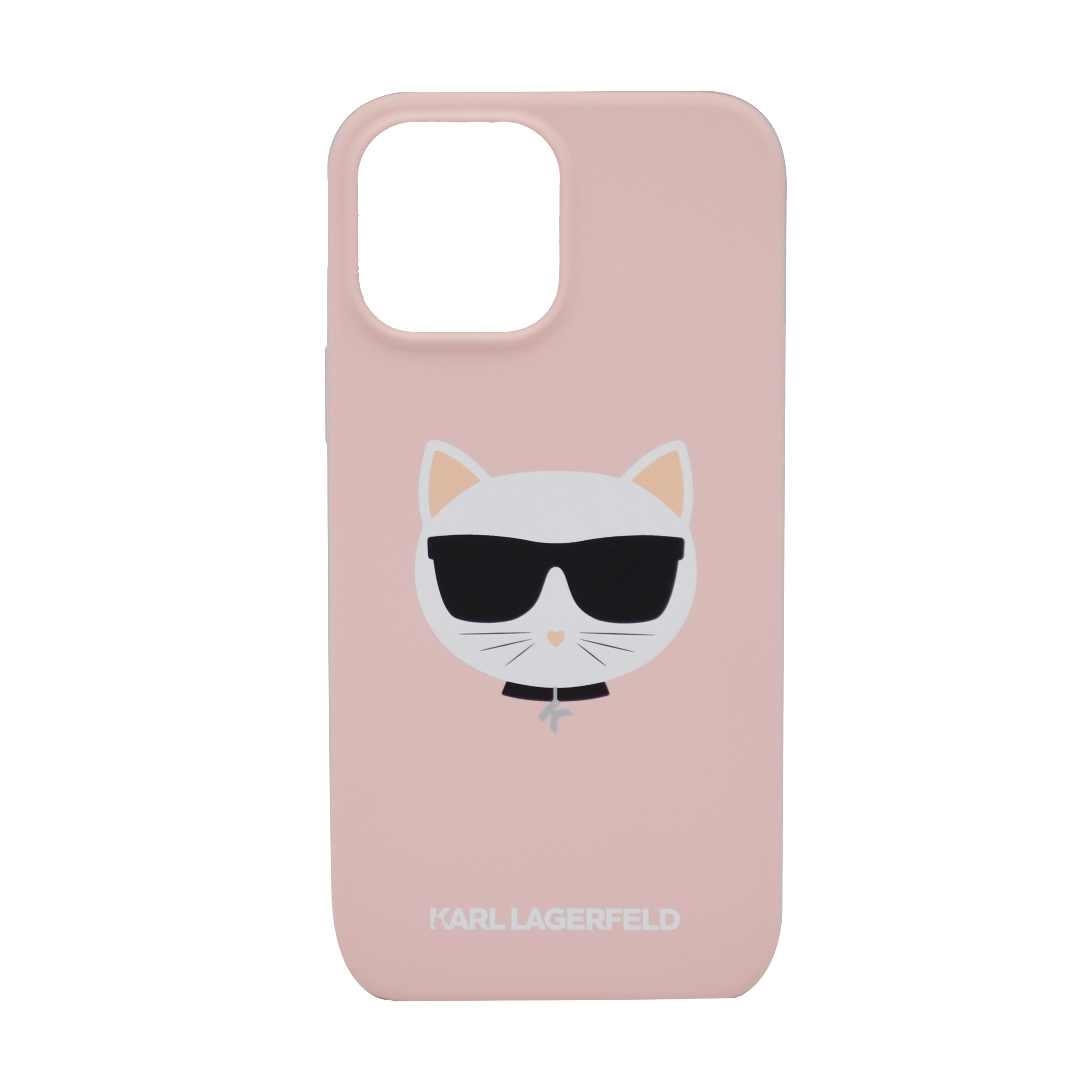 Karl Lagerfeld Liquid Silicone Case Choupette Head For iPhone 13 Pro Max Pink