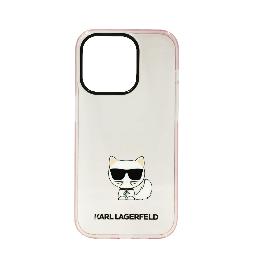 Karl Lagerfeld Iml Transparent Choupette Body Hard Case For iPhone 14 Pro Pink