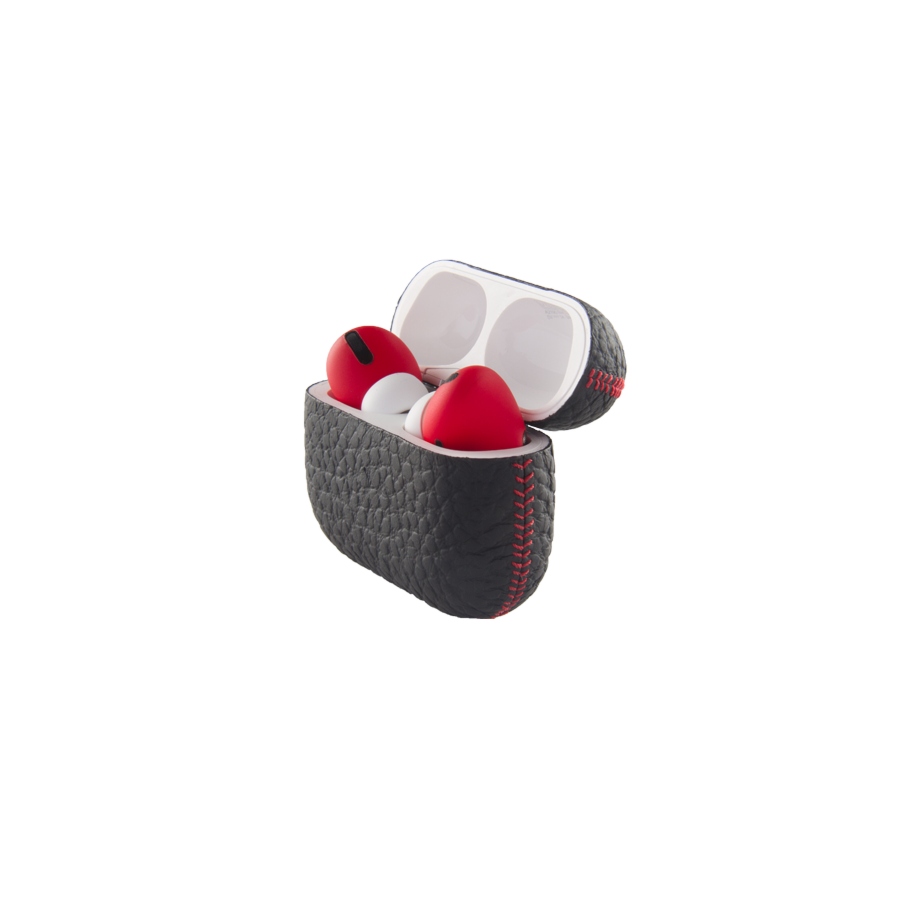 Merlin Craft Royal Collection Apple Airpods Pro Calf Black With Red