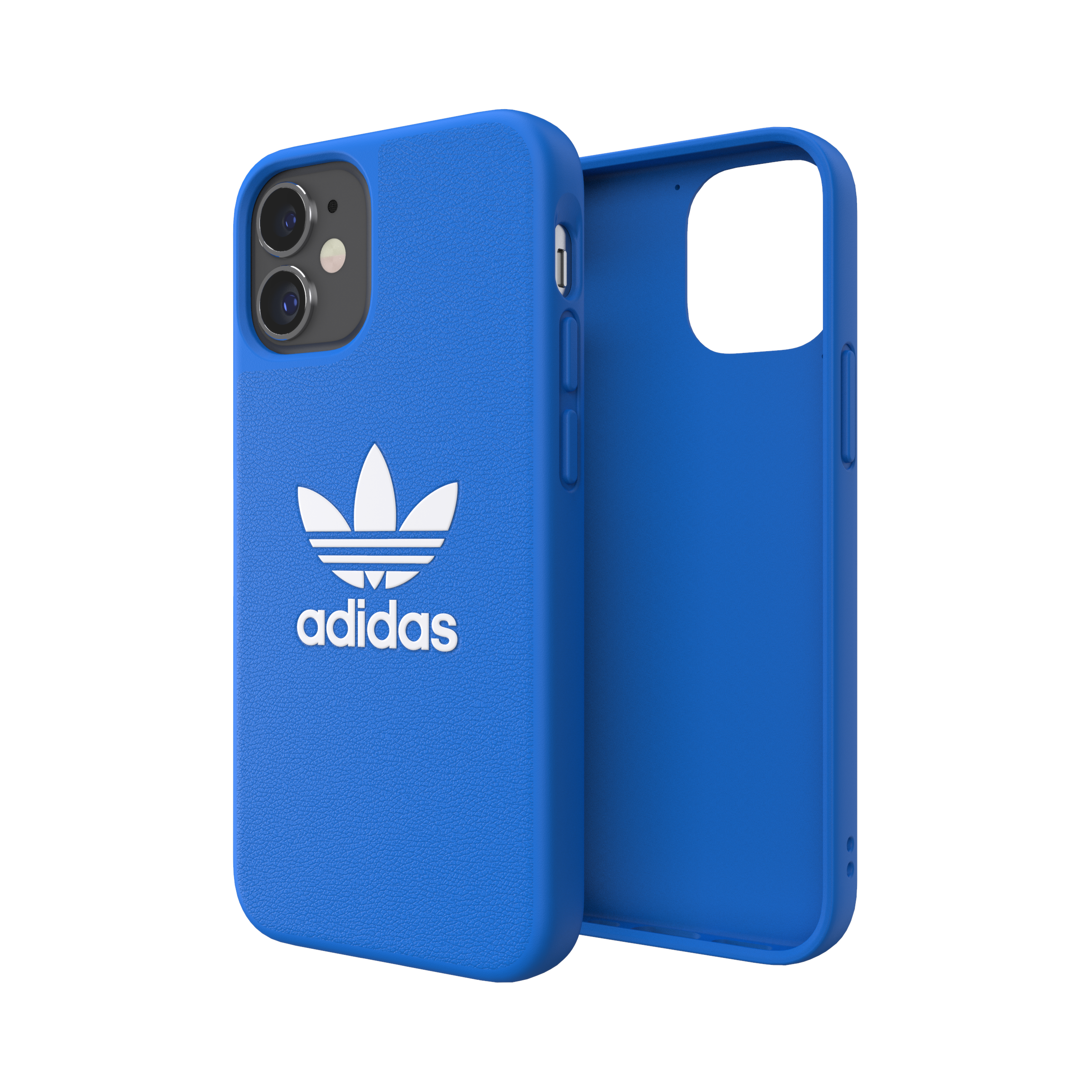 Adidas ORIGINALS Apple iPhone 12 Mini Basic Moulded Case - Back cover w/ Trefoil Design, Scratch & Drop Protection w/ TPU Bumper, Wireless Charging Compatible - Blue/White