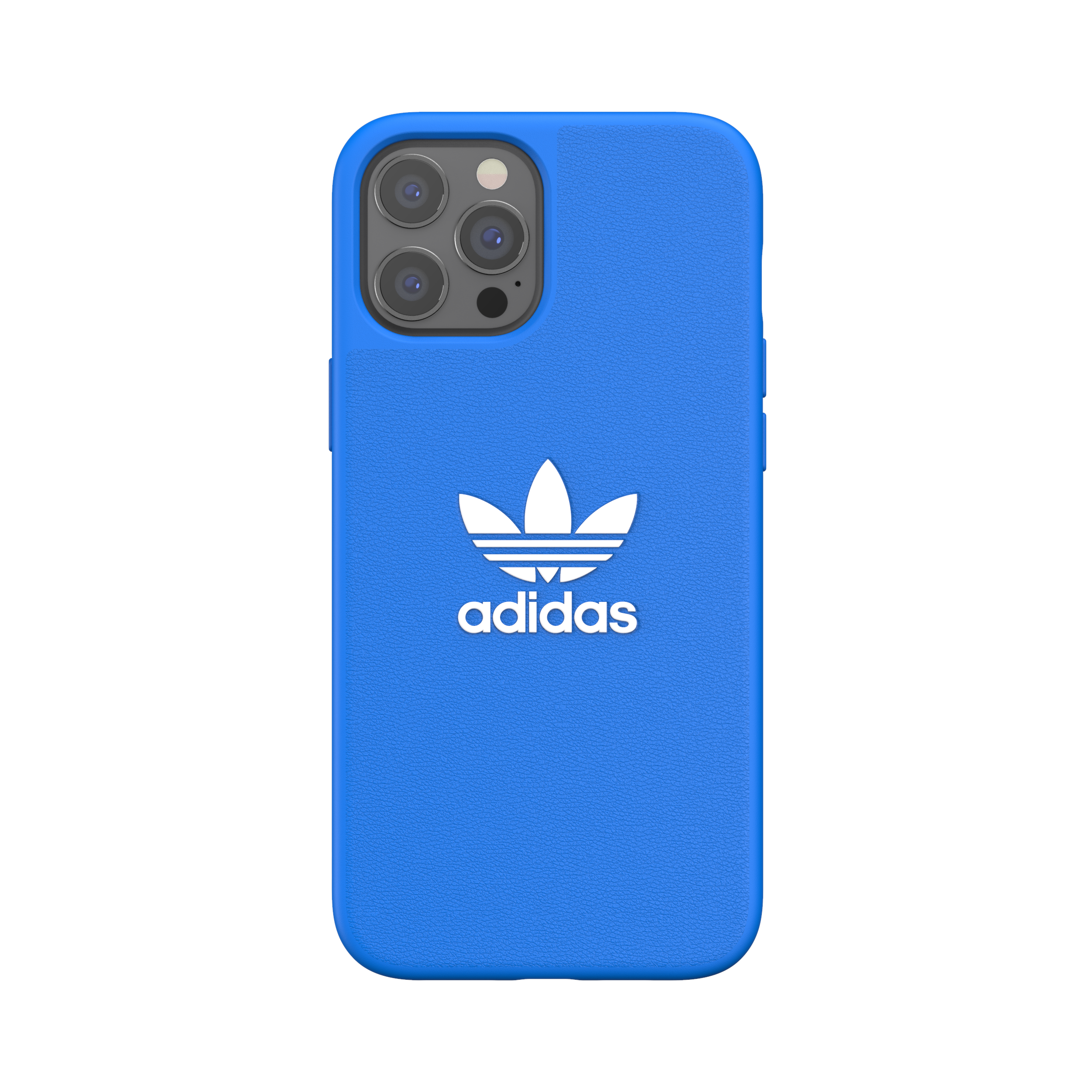 Adidas ORIGINALS Apple iPhone 12 Pro Max Basic Moulded Case - Back cover w/ Trefoil Design, Scratch & Drop Protection w/ TPU Bumper, Wireless Charging Compatible - Blue/White