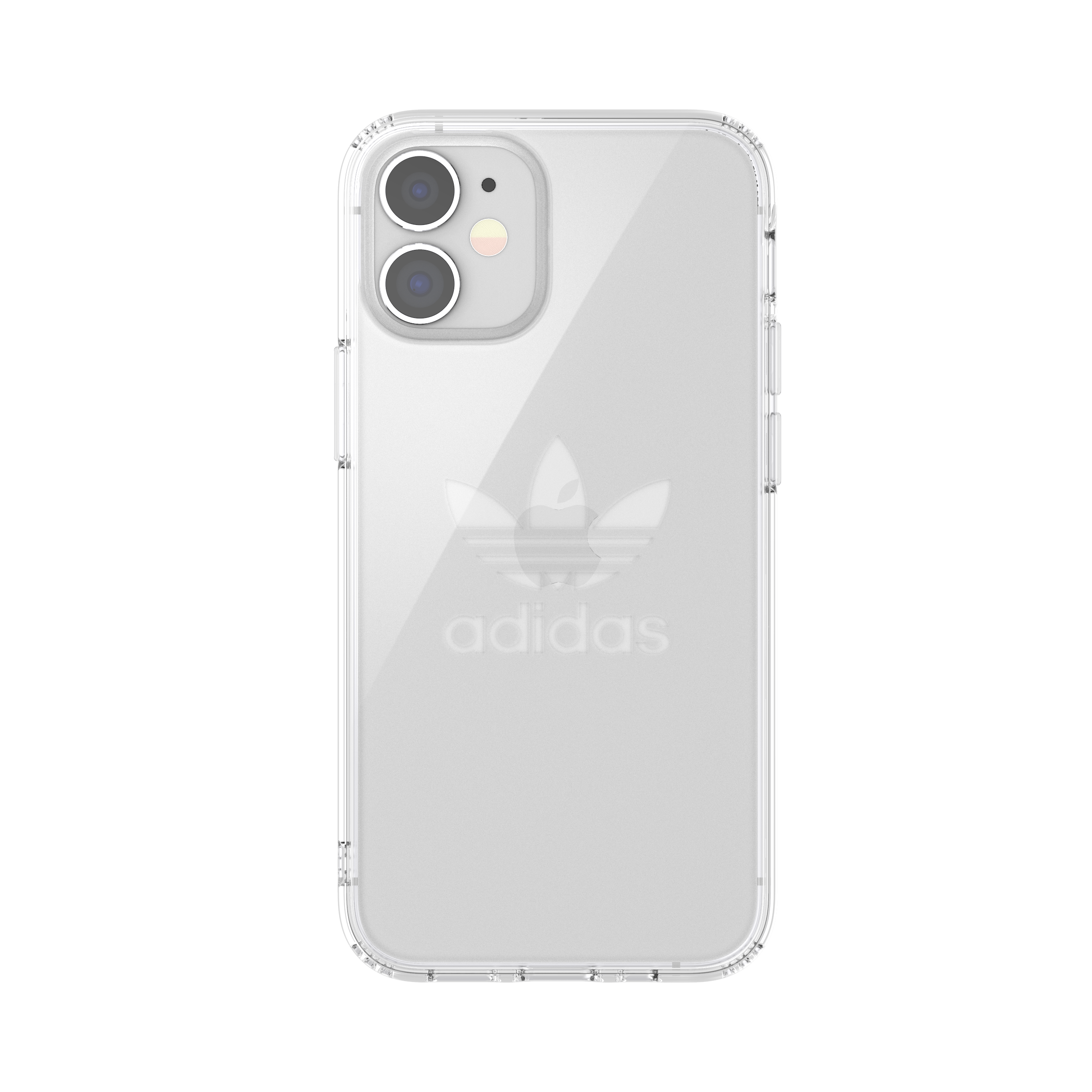 Adidas ORIGINALS Apple iPhone 12 Mini Protective Clear Case - Back cover w/ Trefoil Design, Scratch & Drop Protection w/ TPU Bumper & Air Cushion, Wireless Charging Compatible - Clear