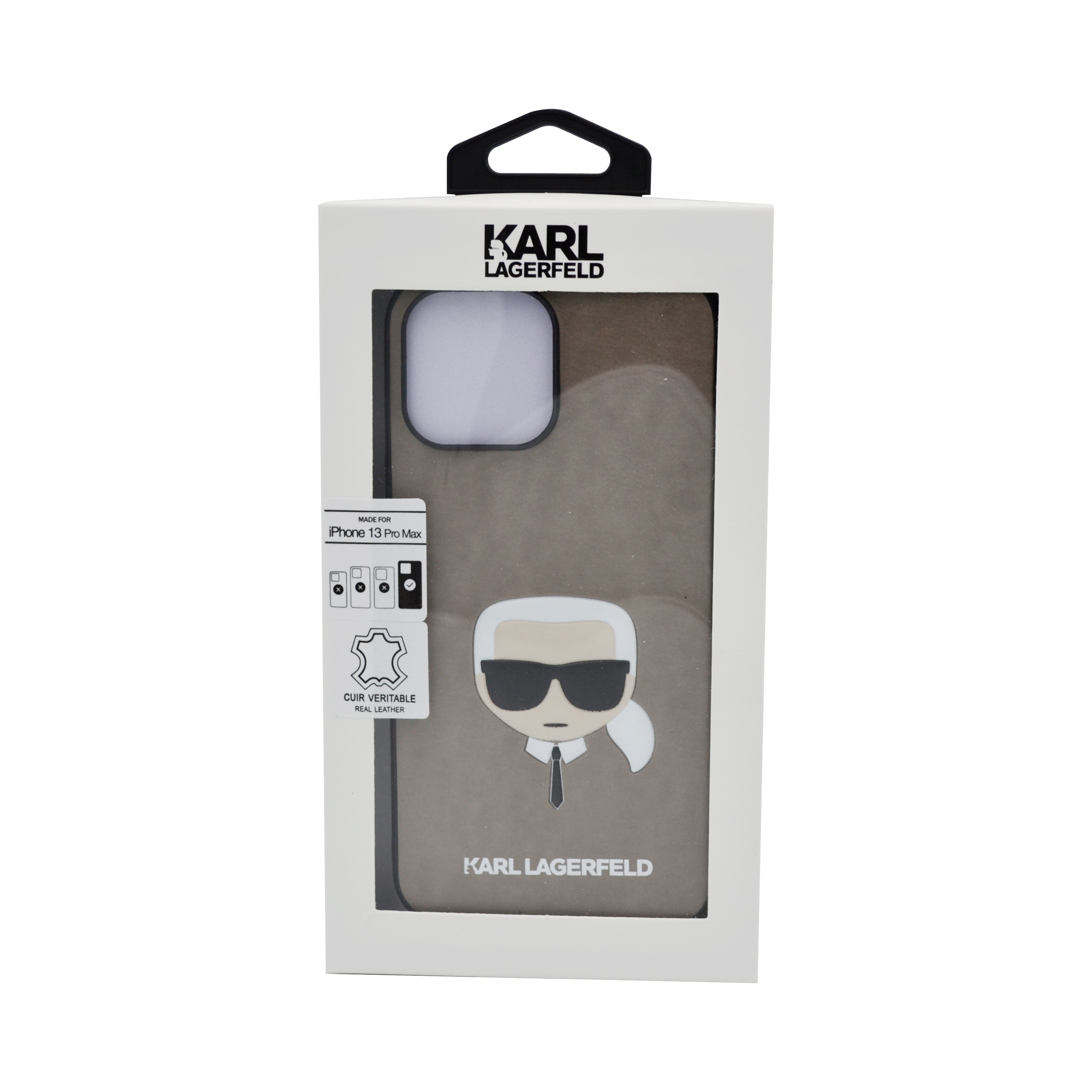 Karl Lagerfeld Sakh Leather Case iPhone 13 Pro Max Grey