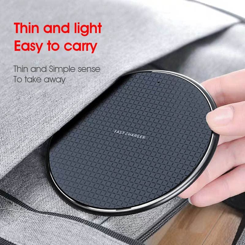 Universal wireless charging pad 15W (Qi Certified Fast Wireless Charger for iPhone 12, 12 pro, 12 pro max, 13, 13 pro, 13 pro max and all other models), 3ft cable included- White