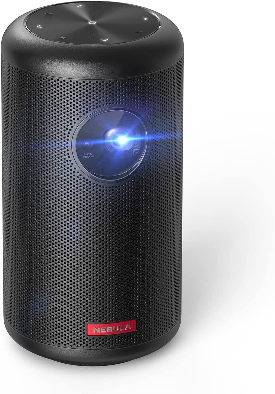 Nebula Capsule II Smart Mini Projector, by Anker, Palm-Sized 200 ANSI Lumen 720p HD Portable Projector with Wi-Fi, DLP, 8W Speaker, 100 Inch Picture, 5,000+ Apps, Movie Projector, Home Entertainment