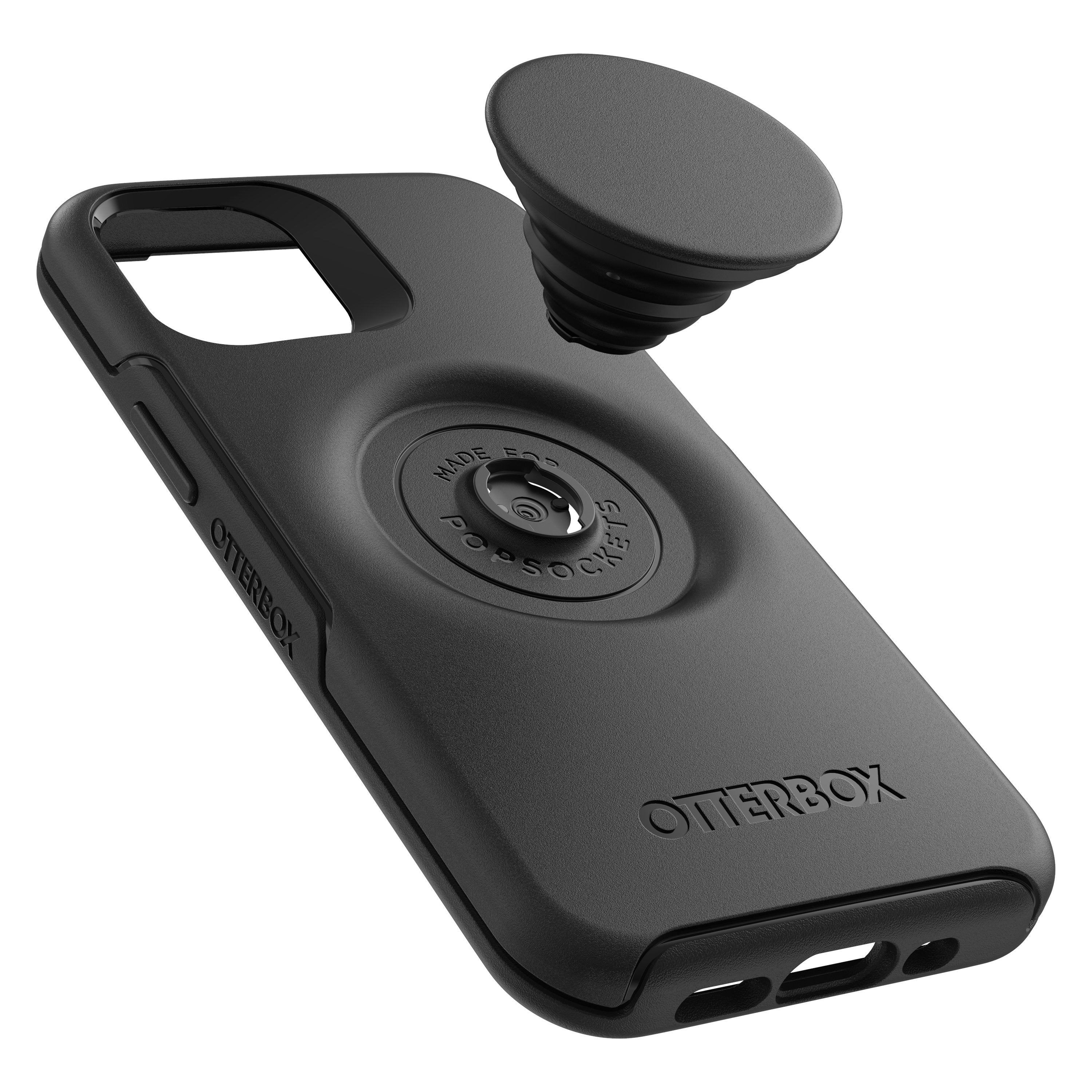 OtterBox OTTER+POP SYMMETRY Apple iPhone 12 Mini case - Drop Protection Cover w/ PopSocket Phone Holder, Slim Protective Selfie Case, Wireless Charging Compatible - Black