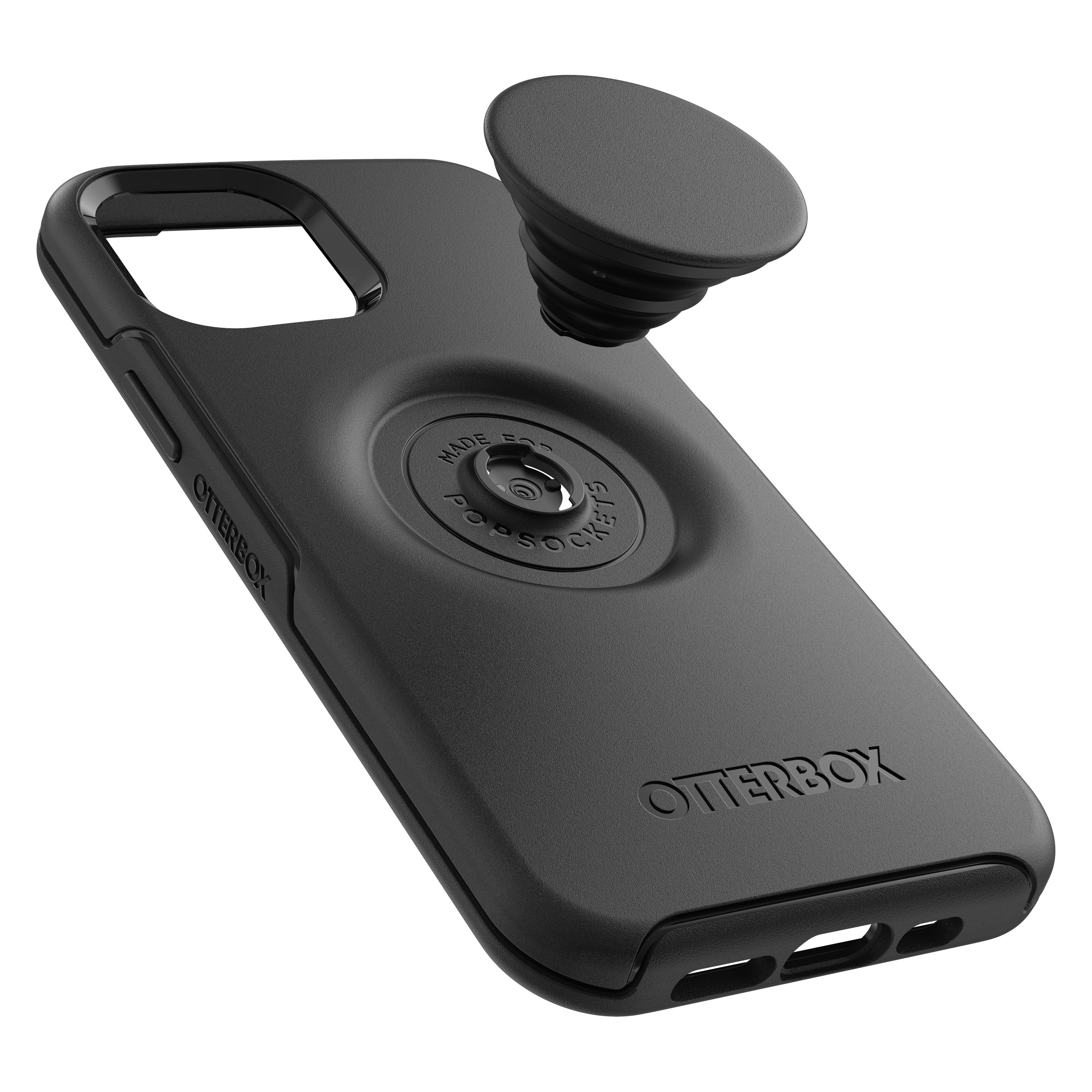 OtterBox OTTER+POP SYMMETRY Apple iPhone 12 / 12 Pro case - Drop Protection Cover w/ PopSocket Phone Holder, Slim Protective Selfie Case, Wireless Charging Compatible - Black