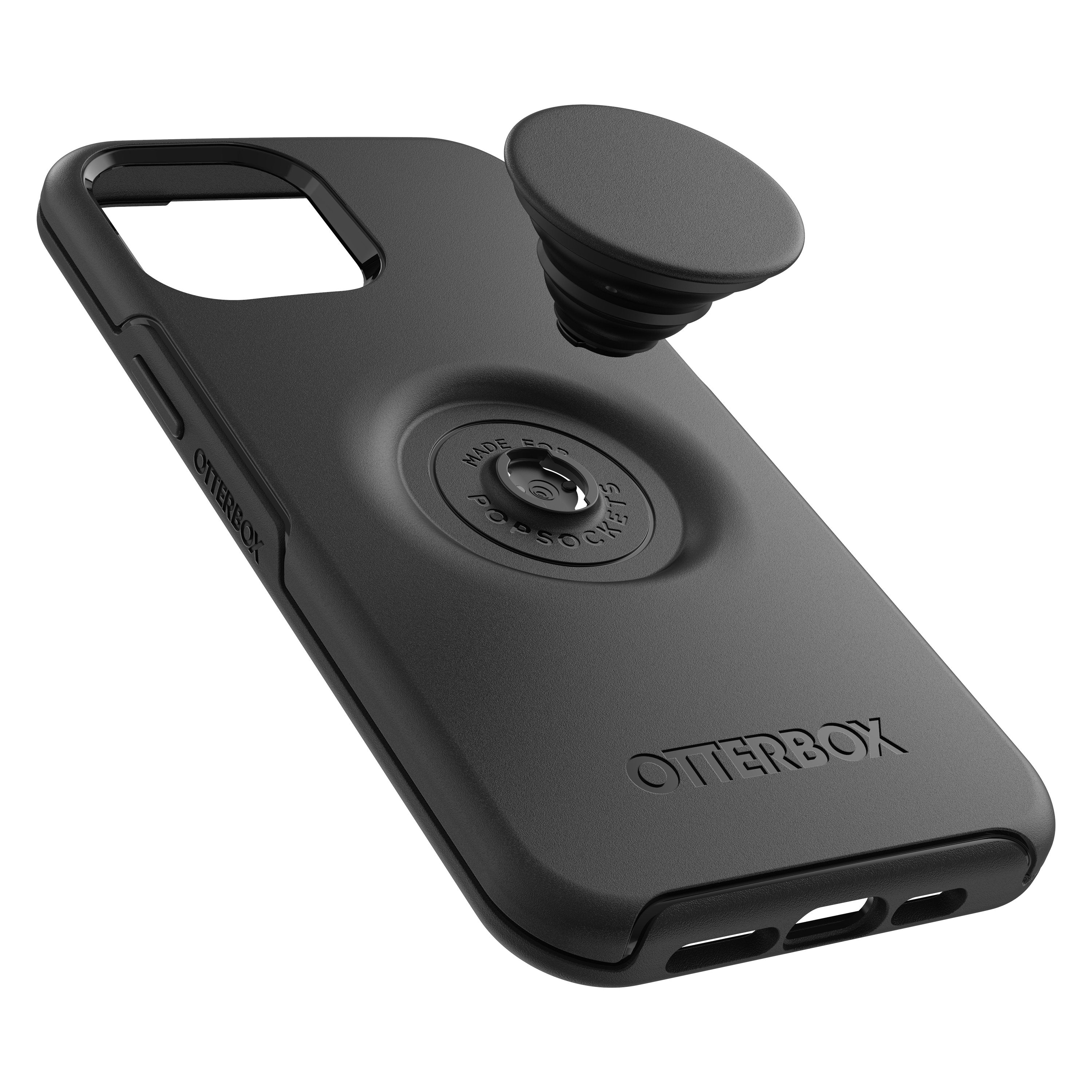 OtterBox OTTER+POP SYMMETRY Apple iPhone 12 Pro Max case - Drop Protection Cover w/ PopSocket Phone Holder, Slim Protective Selfie Case, Wireless Charging Compatible - Black