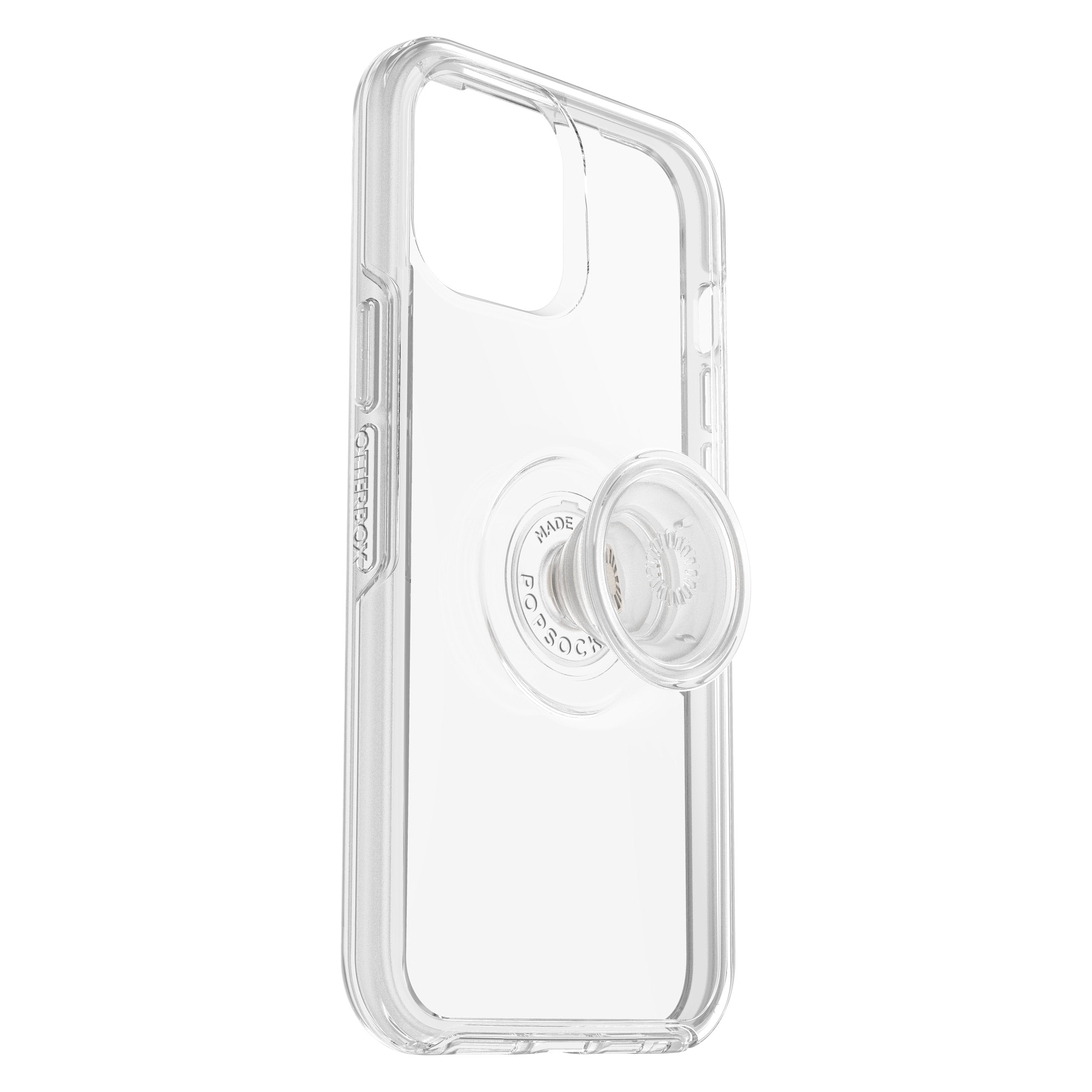 OtterBox OTTER+POP SYMMETRY Apple iPhone 12 Pro Max case - Drop Protection Cover w/ PopSocket Phone Holder, Slim Protective Selfie Case, Wireless Charging Compatible - Clear