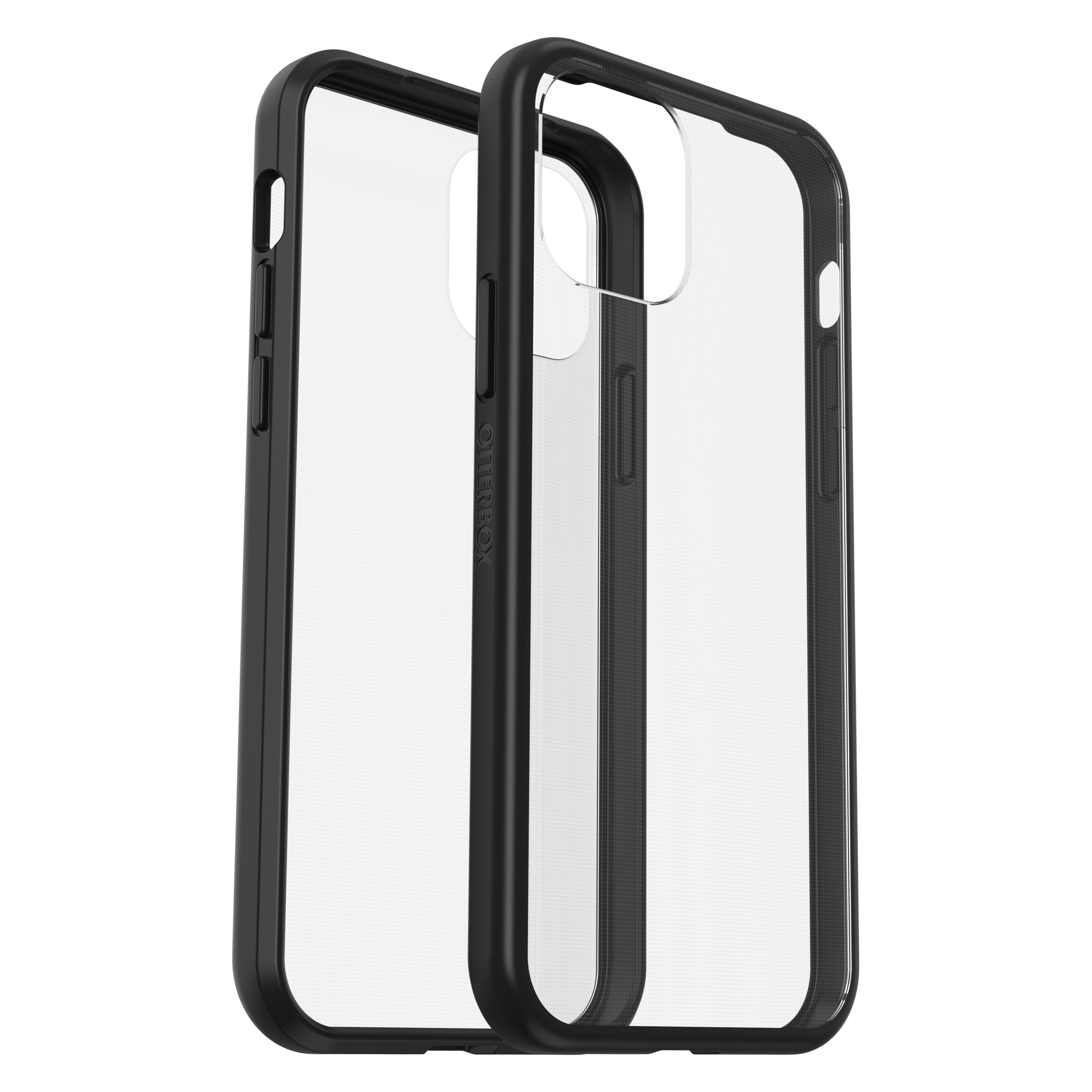 OtterBox Apple iPhone 12 / 12 Pro React Clear case - Ultra-Slim and Lightweight Cover w/ Military Grade Drop Protection, Wireless Charging Compatible - Clear w/ Black Frame