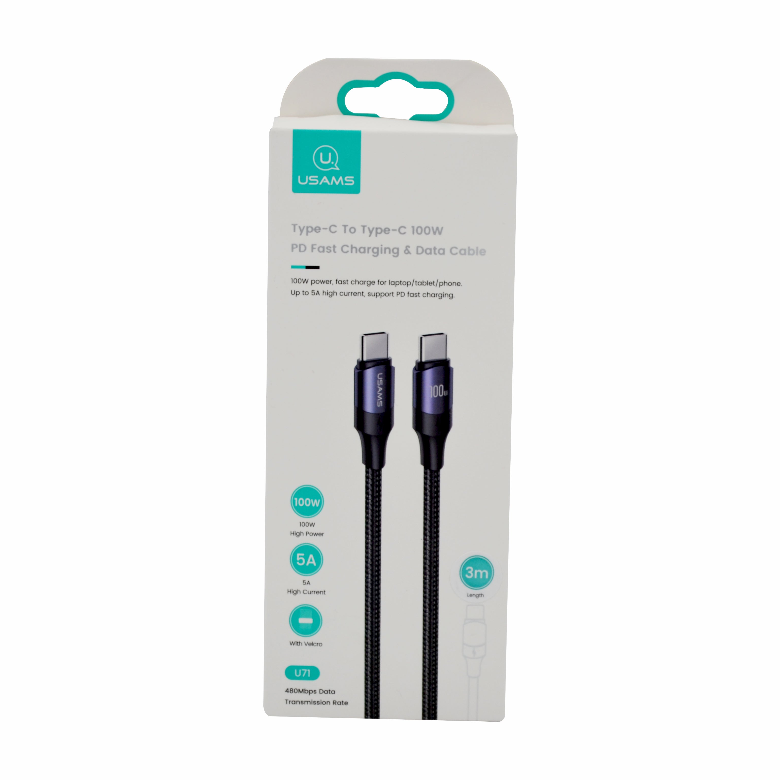 Usams TypeC To TypeC 100W Pd Fast Charging Cable 3 Metre
