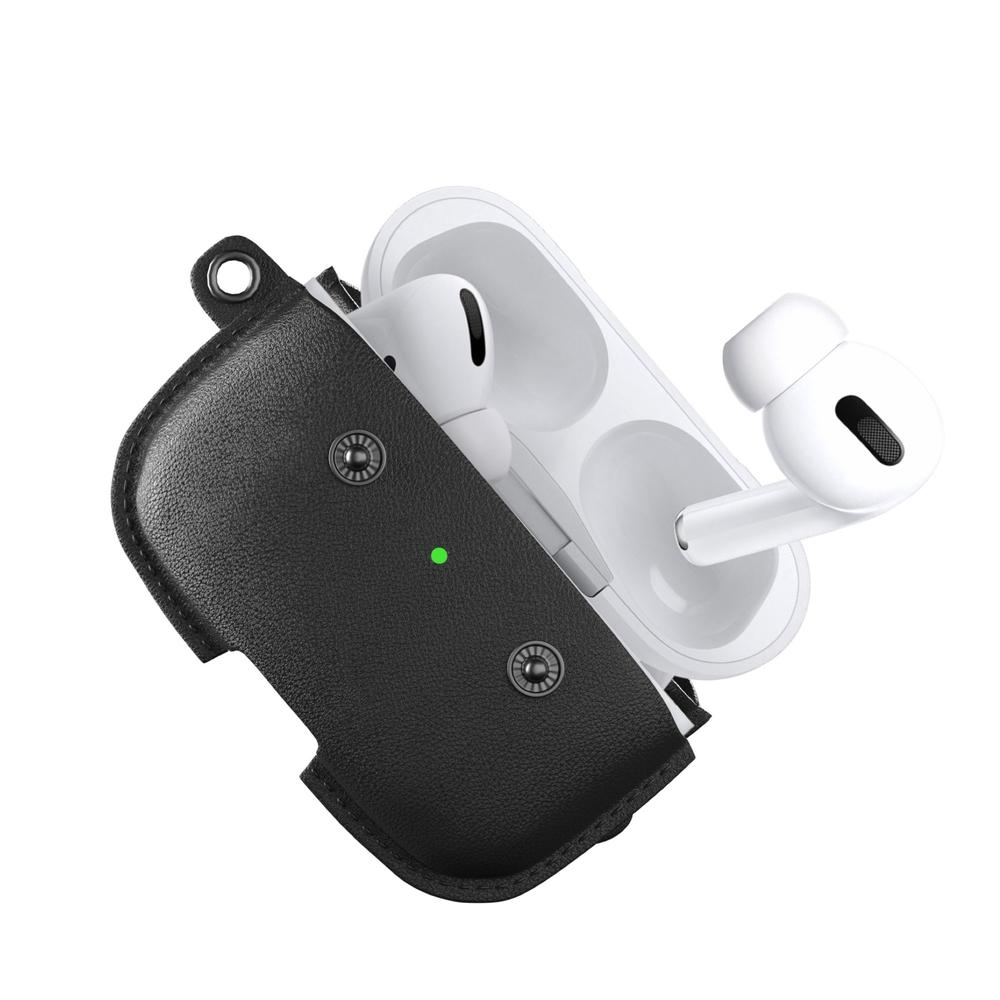 Woodcessories - Premium AirPod Pro Leather Necklace Strap Case - Midnight Black