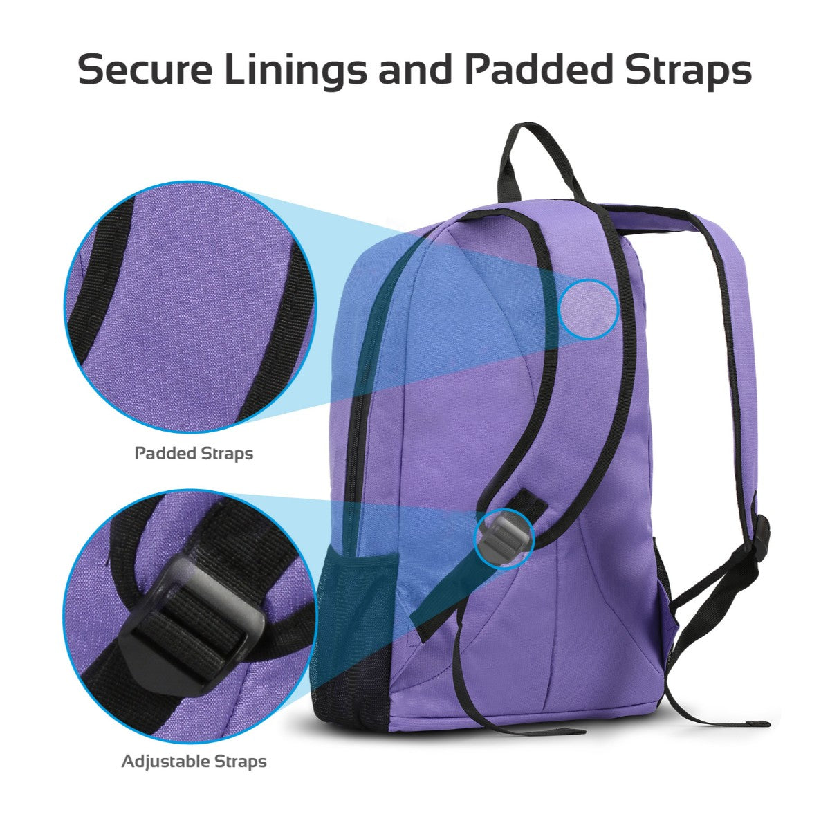 Promate - Travel Laptop Backpack, Lightweight Water-Resistant Computer Bag with Anti-Theft Secure Pockets and Adjustable Padded Strap for Men, Women, 15.6 Inch Laptop and Notebook, Alpha-BP Blue
