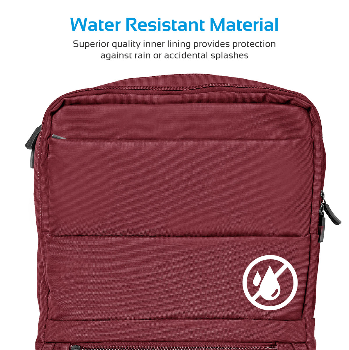 Promate - Laptop Backpack, Slim Lightweight Dual Pocket Water Resistance Backpack with Multiple Compartment and Anti-Theft Pocket for 15.6 Inch Laptops, Tablets, Documents, Apollo-BP Red