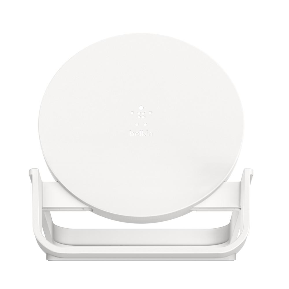 Belkin BOOST UP Wireless Charging Stand - 10W Fast Qi Certified for iPhone 11/11Pro/ 11 Pro Max/Xs Max/XR/XS/X/8 Plus/8, Samsung Galaxy Note 10, 10+, Huawei  & other QI enabled devices - White