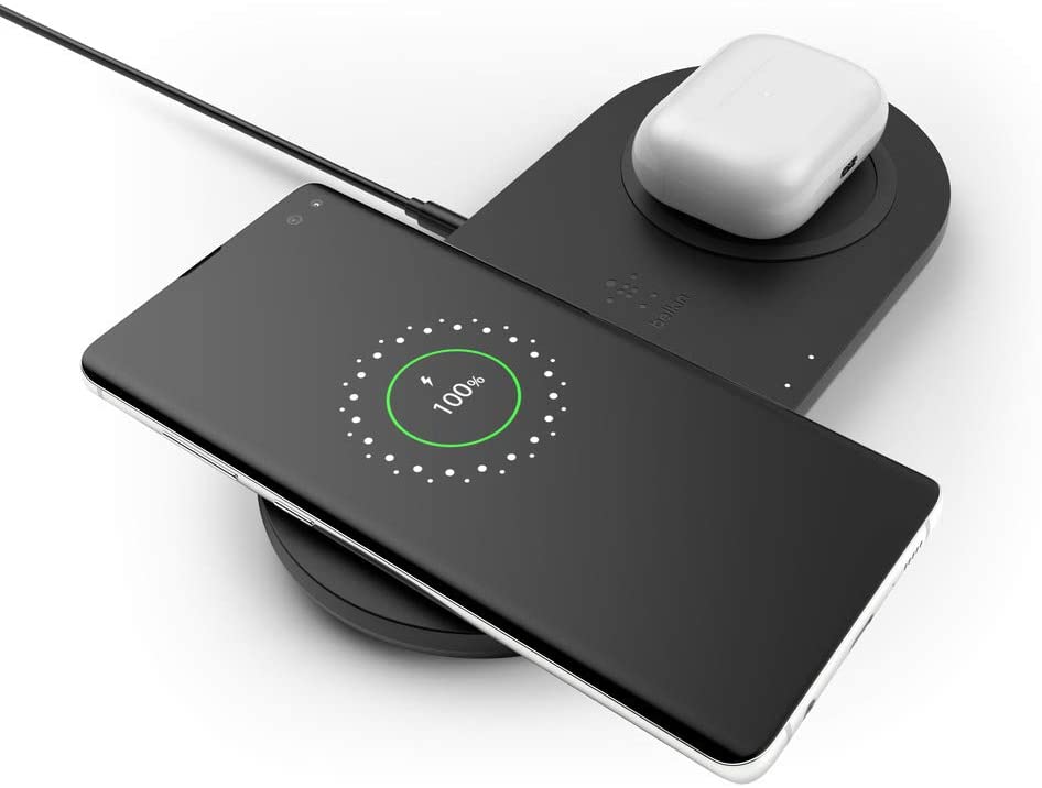 Belkin BOOST CHARGE DUAL Wireless Charging Pads - 10W Fast Qi Certified - Black