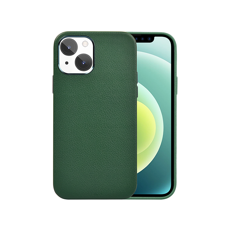 WIWU Calfskin Genuine Leather Case For iPhone 13 (6.1") - Green