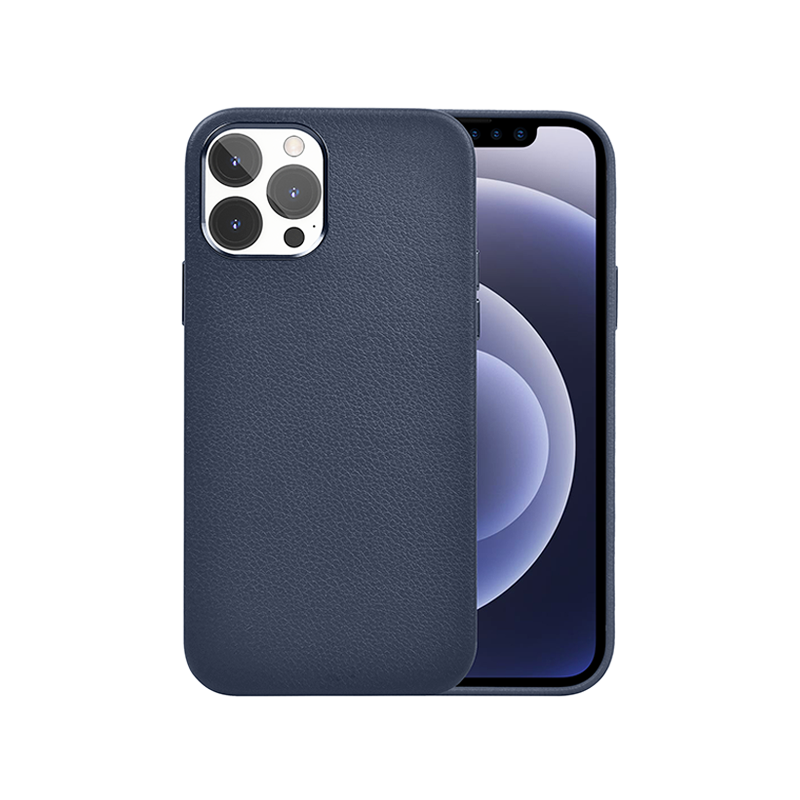 WIWU Calfskin Genuine Leather Case For iPhone 13 Pro (6.1") - Blue