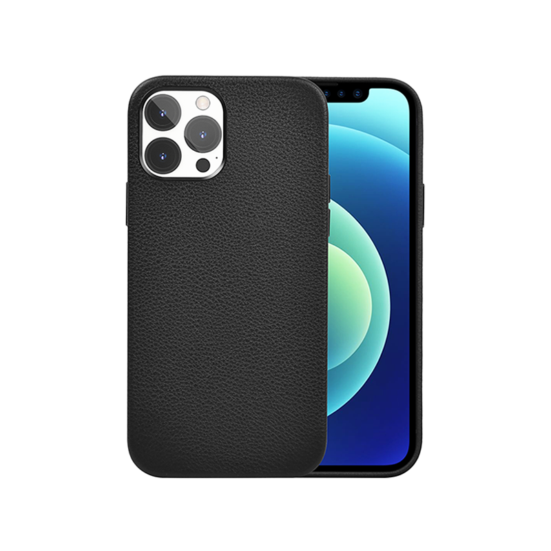 WIWU Calfskin Genuine Leather Case For iPhone 13 Pro (6.1") - Black