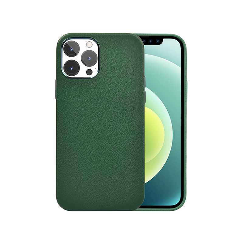 WIWU Calfskin Genuine Leather Case For iPhone 13 Pro (6.1") - Green