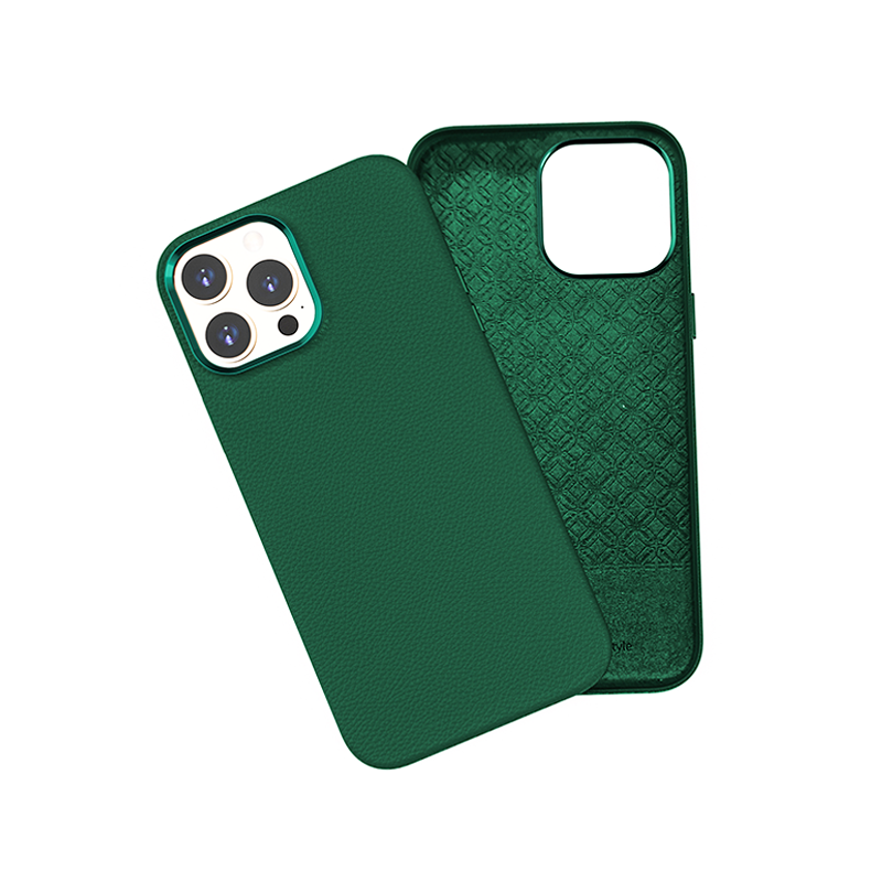 WIWU Calfskin Genuine Leather Case For iPhone 13 Pro (6.1") - Green