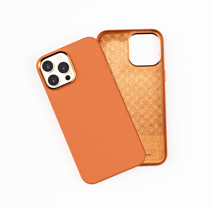 WIWU Calfskin Genuine Leather Case For iPhone 13 Pro Max (6.7") - Brown