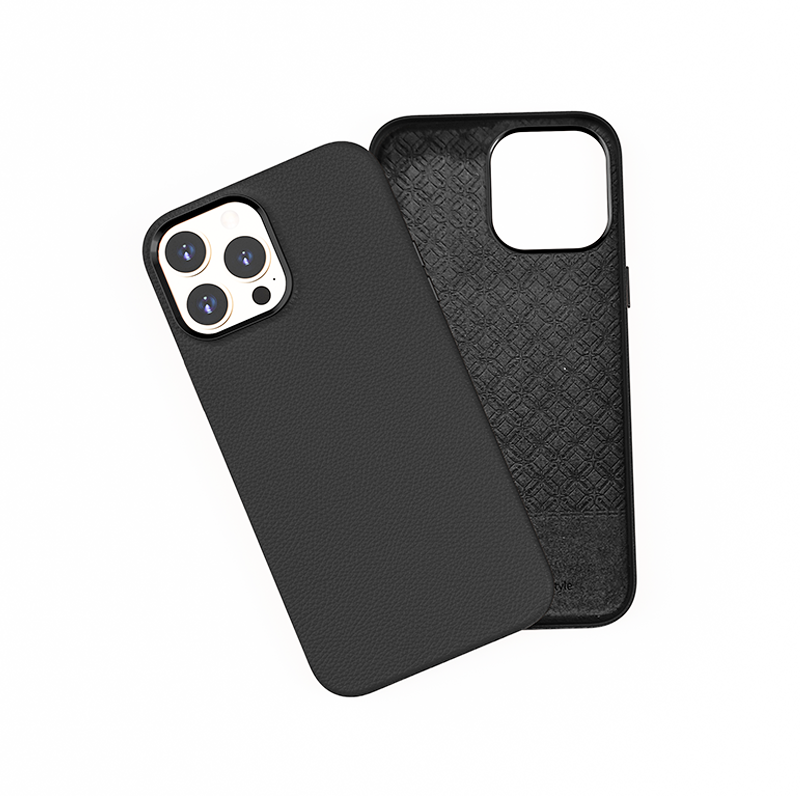 WIWU Calfskin Genuine Leather Case For iPhone 13 Pro Max (6.7") - Black