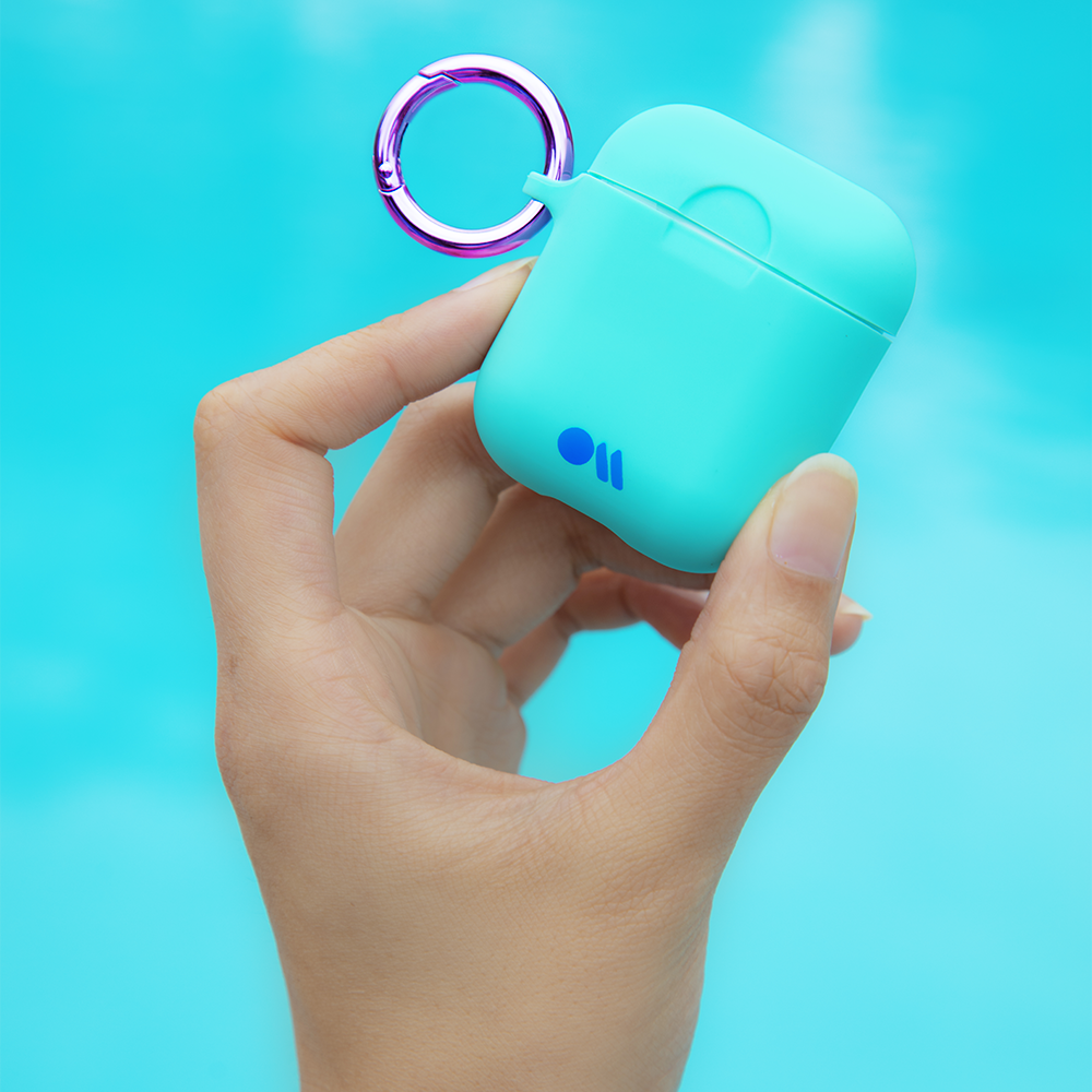 Case-Mate - AirPods Hook Ups Case & Neck Strap Aqua Blue