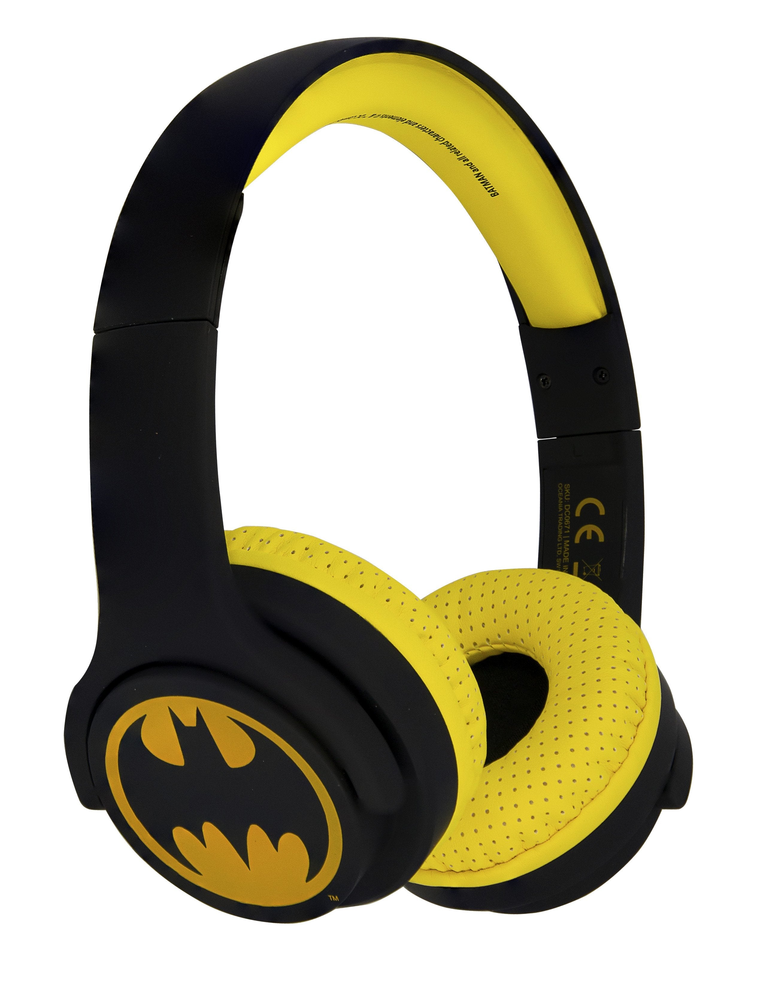 OTL Batman OnEar Wireless Kids HeadPhone - Safe Volume Limiting @ 85dB, Bluetooth 5.0 @ 10m distance, 30Hrs Playtime, Superb Sound w/ Aux port, Foldable, Comfortable & Adjustable - Bat Symbol