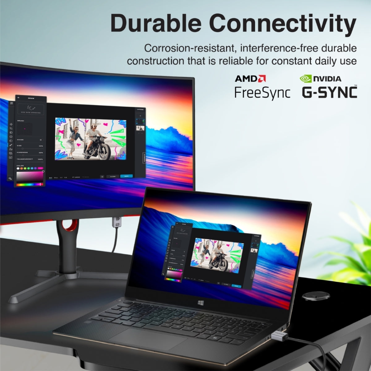 Promate DisplayPort 2.0 Cable with HD 16K@60Hz Display, 80Gbps Bandwidth and 2m Slim Cable, DPLink-16K