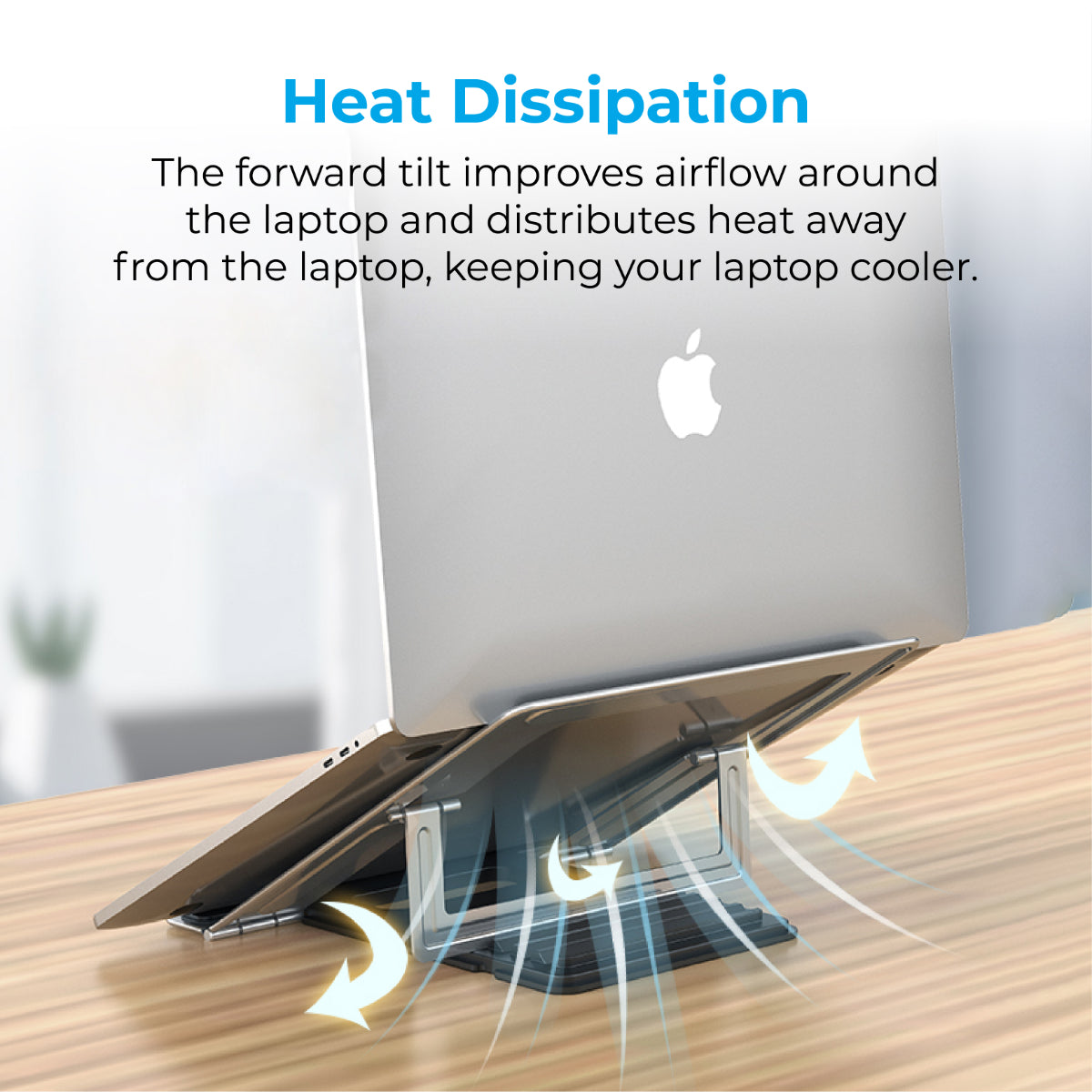 Promate Laptop Stand, Ergonomic Aluminum Multi-Level Notebook Stand up to 17 Inches with Anti-Slip Pads, Heat Dissipating and Foldable Design for MacBook Pro, Laptops, Tablets, Notebooks, DeskMate-5 Grey