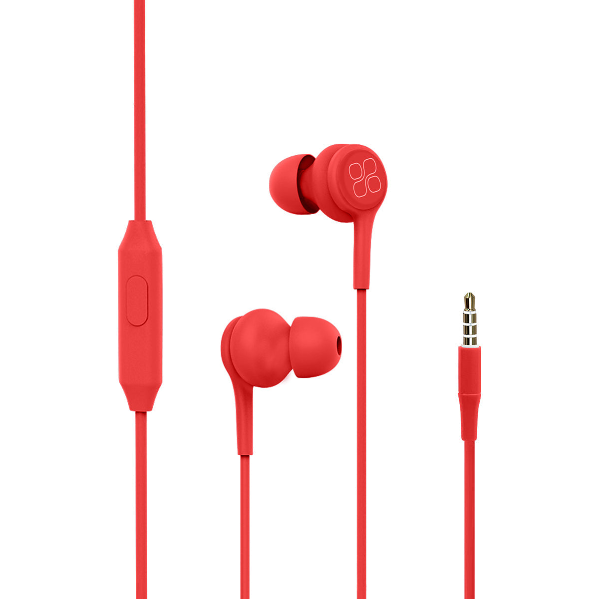 Promate - In-Ear Earphones, Universal Dynamic Hi-Res Noise Isolating Wired Earphones with Built-In Mic, Remote Control, HD Sound Quality and 1.2m Tangle-Free Cord for Smartphones, Tablets, Pc, MP3 Player, Duet Red