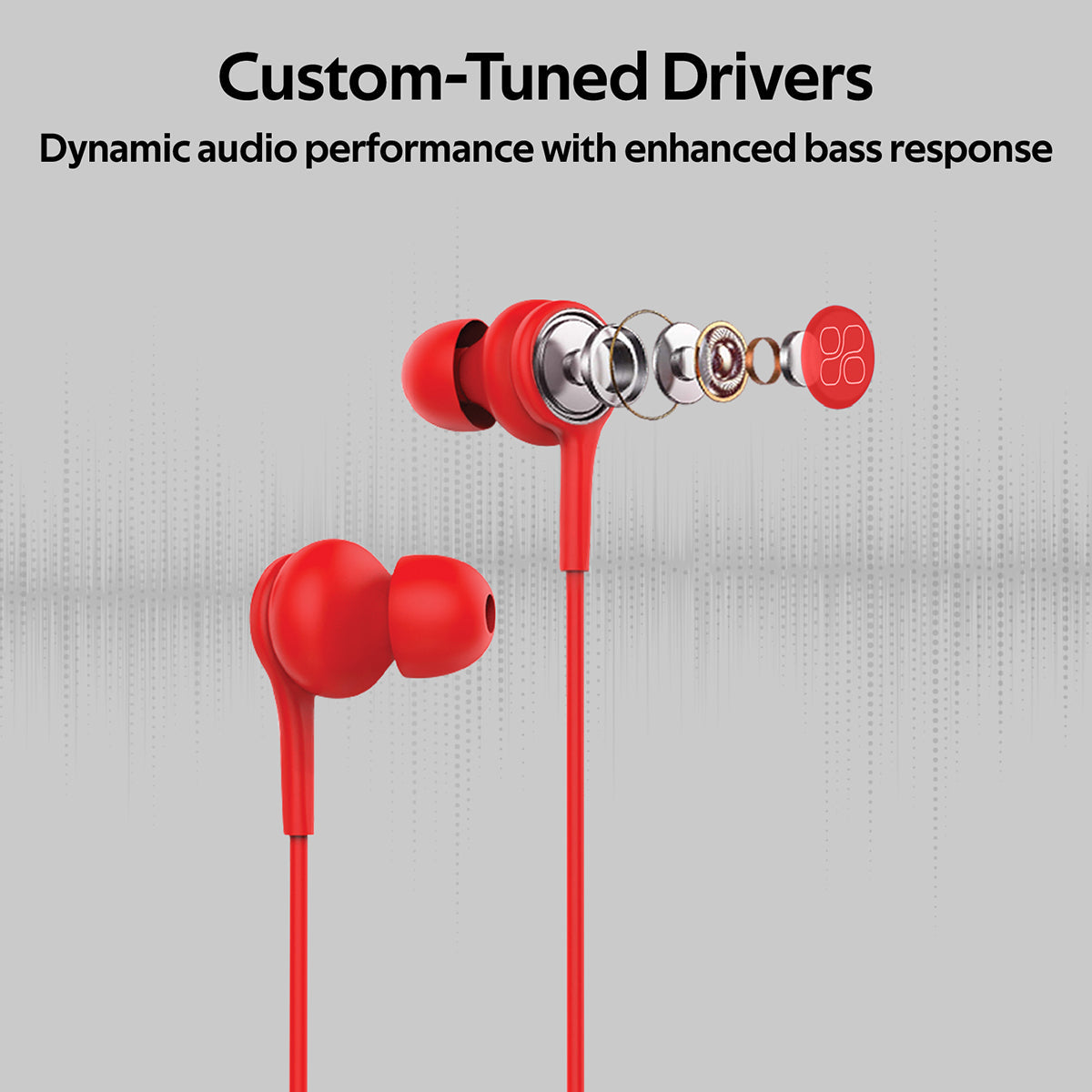 Promate - In-Ear Earphones, Universal Dynamic Hi-Res Noise Isolating Wired Earphones with Built-In Mic, Remote Control, HD Sound Quality and 1.2m Tangle-Free Cord for Smartphones, Tablets, Pc, MP3 Player, Duet Red