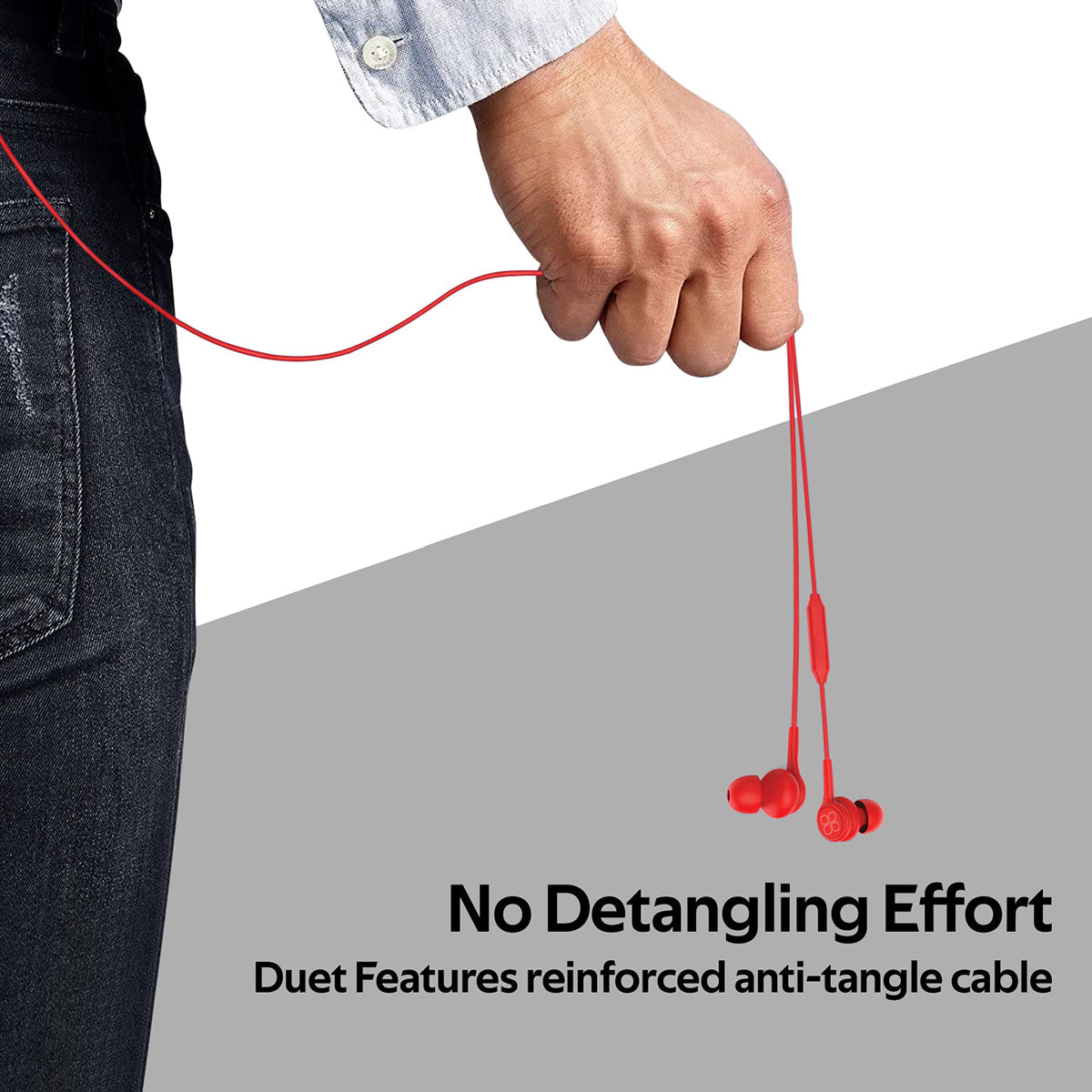 Promate - In-Ear Earphones, Universal Dynamic Hi-Res Noise Isolating Wired Earphones with Built-In Mic, Remote Control, HD Sound Quality and 1.2m Tangle-Free Cord for Smartphones, Tablets, Pc, MP3 Player, Duet Red