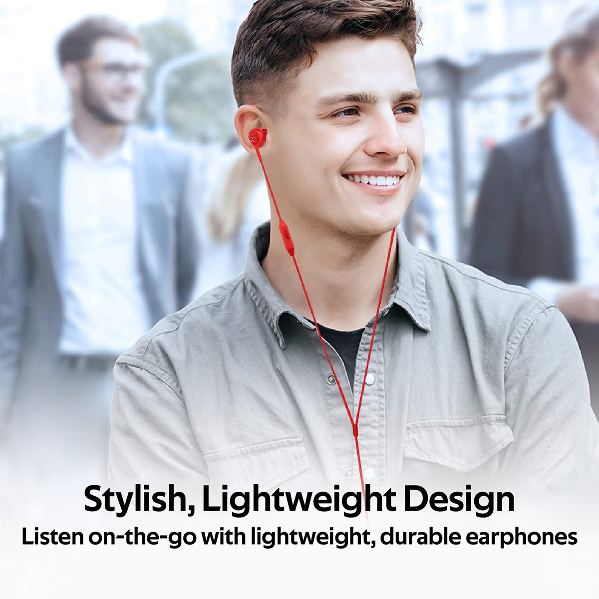 Promate - In-Ear Earphones, Universal Dynamic Hi-Res Noise Isolating Wired Earphones with Built-In Mic, Remote Control, HD Sound Quality and 1.2m Tangle-Free Cord for Smartphones, Tablets, Pc, MP3 Player, Duet Red