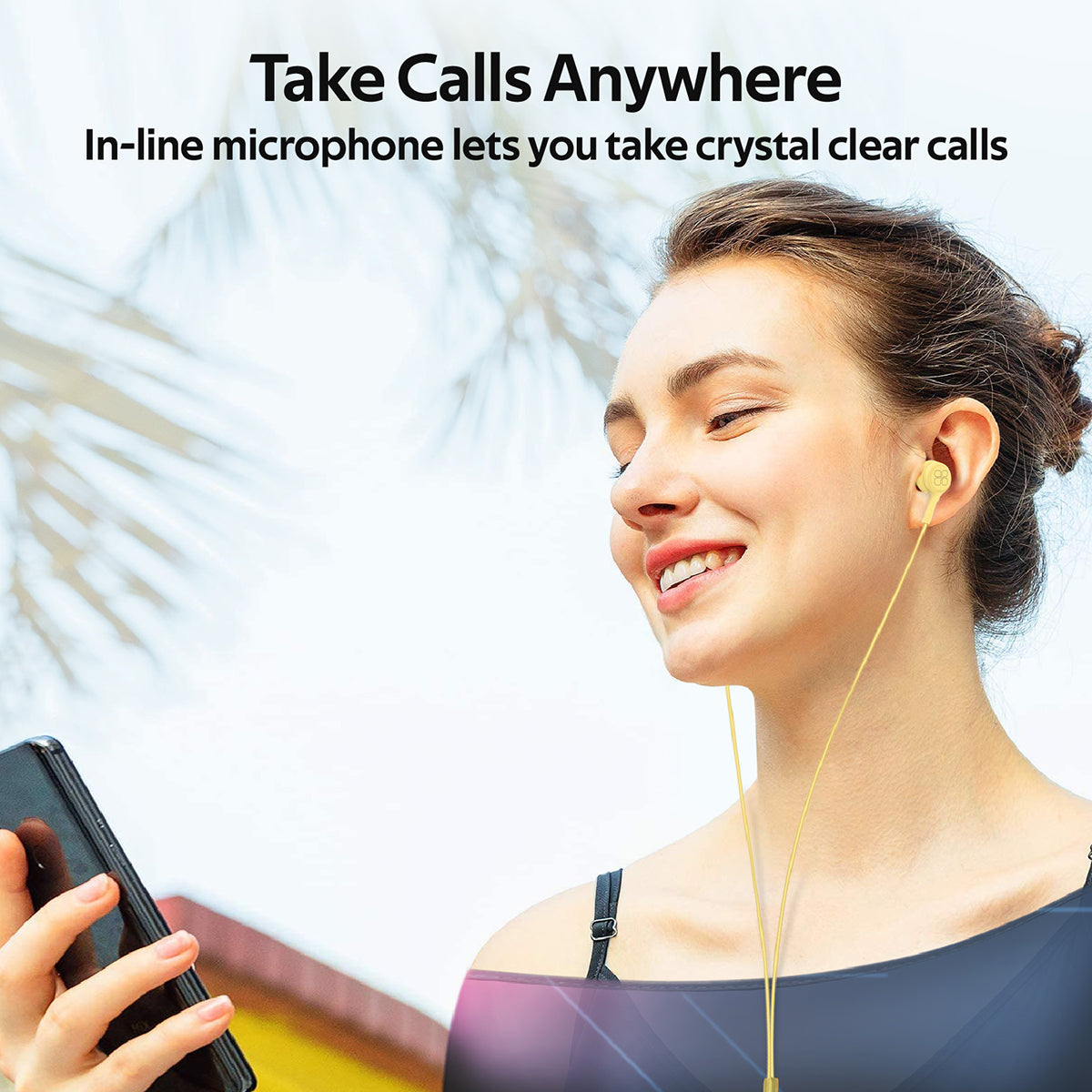 Promate - In-Ear Earphones, Universal Dynamic Hi-Res Noise Isolating Wired Earphones with Built-In Mic, Remote Control, HD Sound Quality and 1.2m Tangle-Free Cord for Smartphones, Tablets, Pc, MP3 Player, Duet Yellow