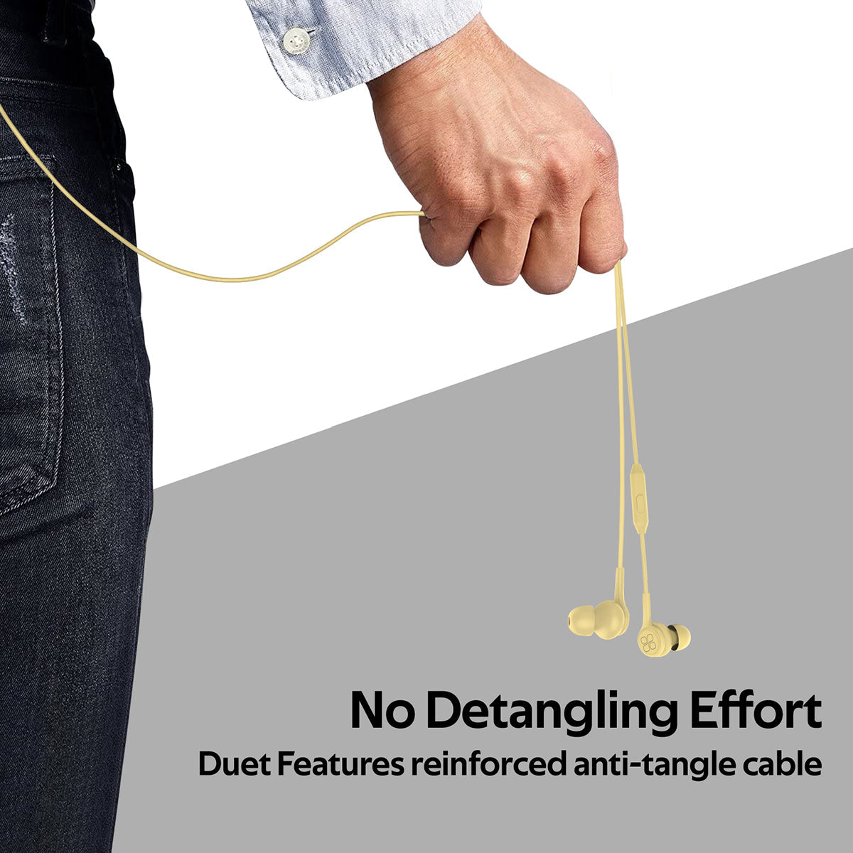 Promate - In-Ear Earphones, Universal Dynamic Hi-Res Noise Isolating Wired Earphones with Built-In Mic, Remote Control, HD Sound Quality and 1.2m Tangle-Free Cord for Smartphones, Tablets, Pc, MP3 Player, Duet Yellow