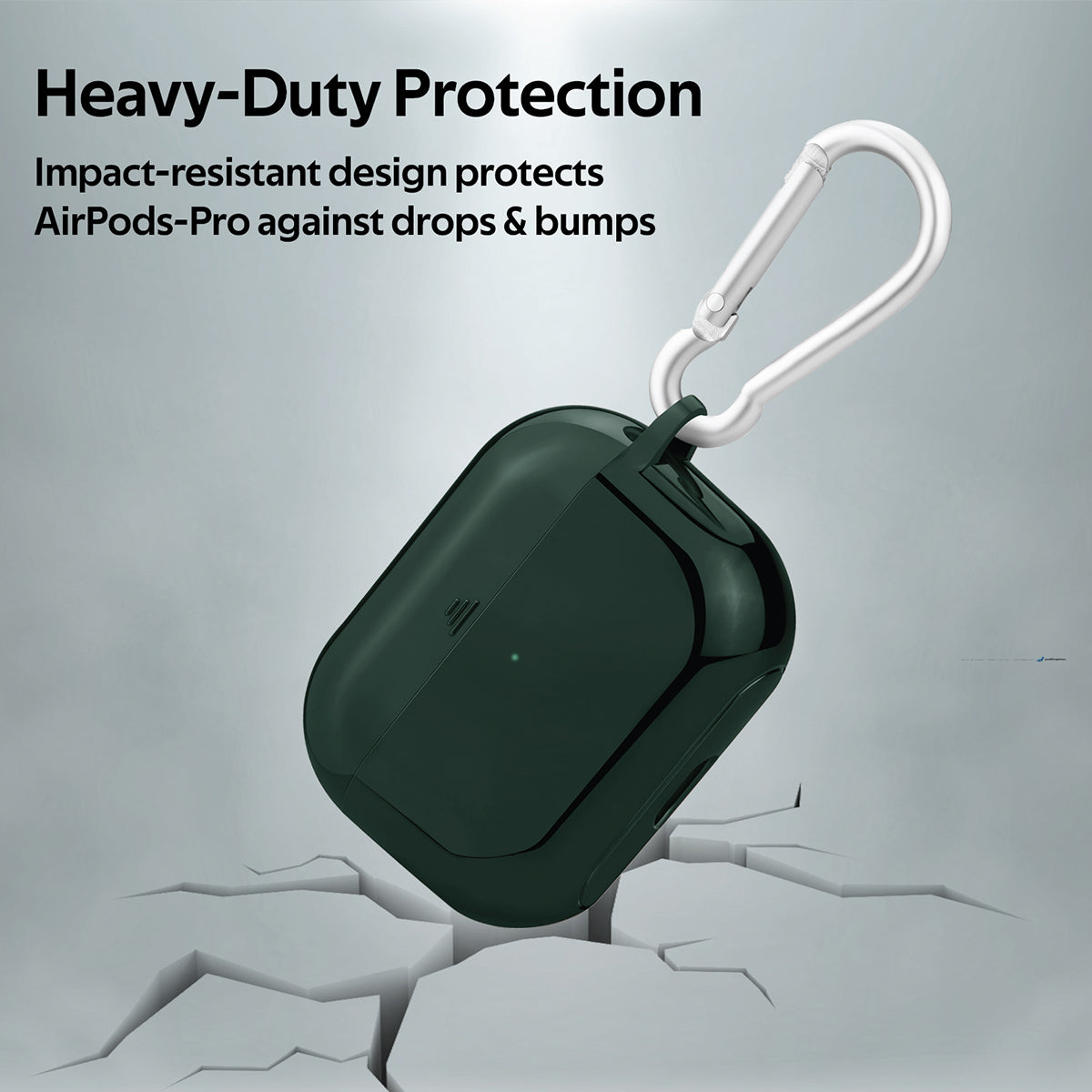 Promate AirPods Pro Case, Lightweight Impact-Resistant Electroplated TPU Slim-Fit Protective Cover with Wireless Charging Compatible, Anti-Slip and Scratch Resistant for Apple AirPods Pro, Gowy-Pro Green