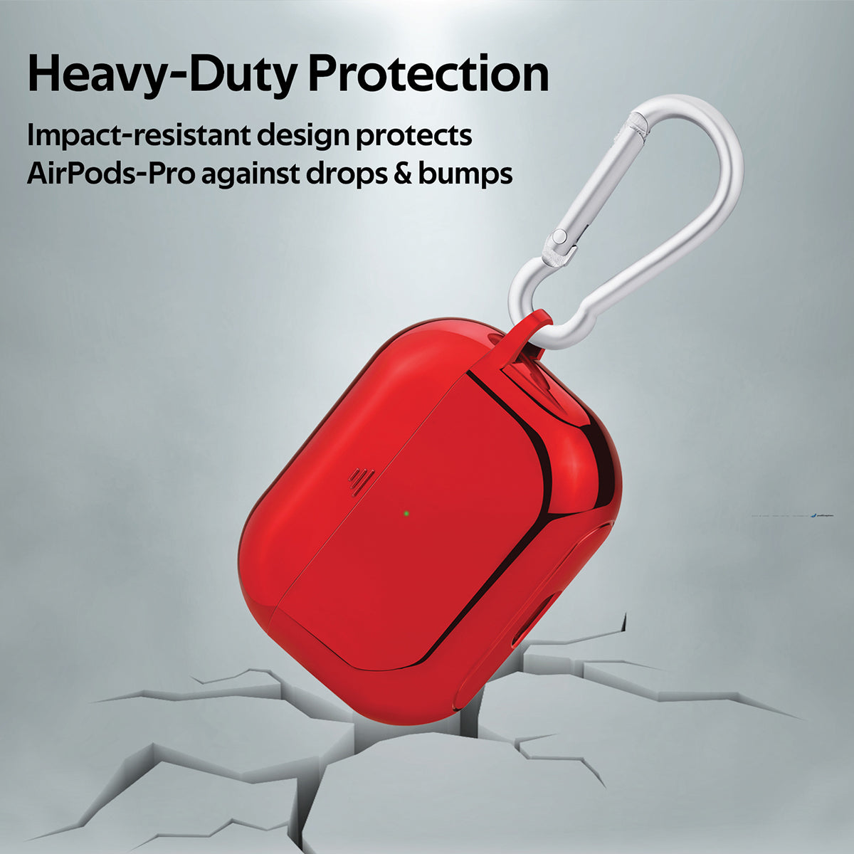 Promate AirPods Pro Case, Lightweight Impact-Resistant Electroplated TPU Slim-Fit Protective Cover with Wireless Charging Compatible, Anti-Slip and Scratch Resistant for Apple AirPods Pro, Gowy-Pro Red