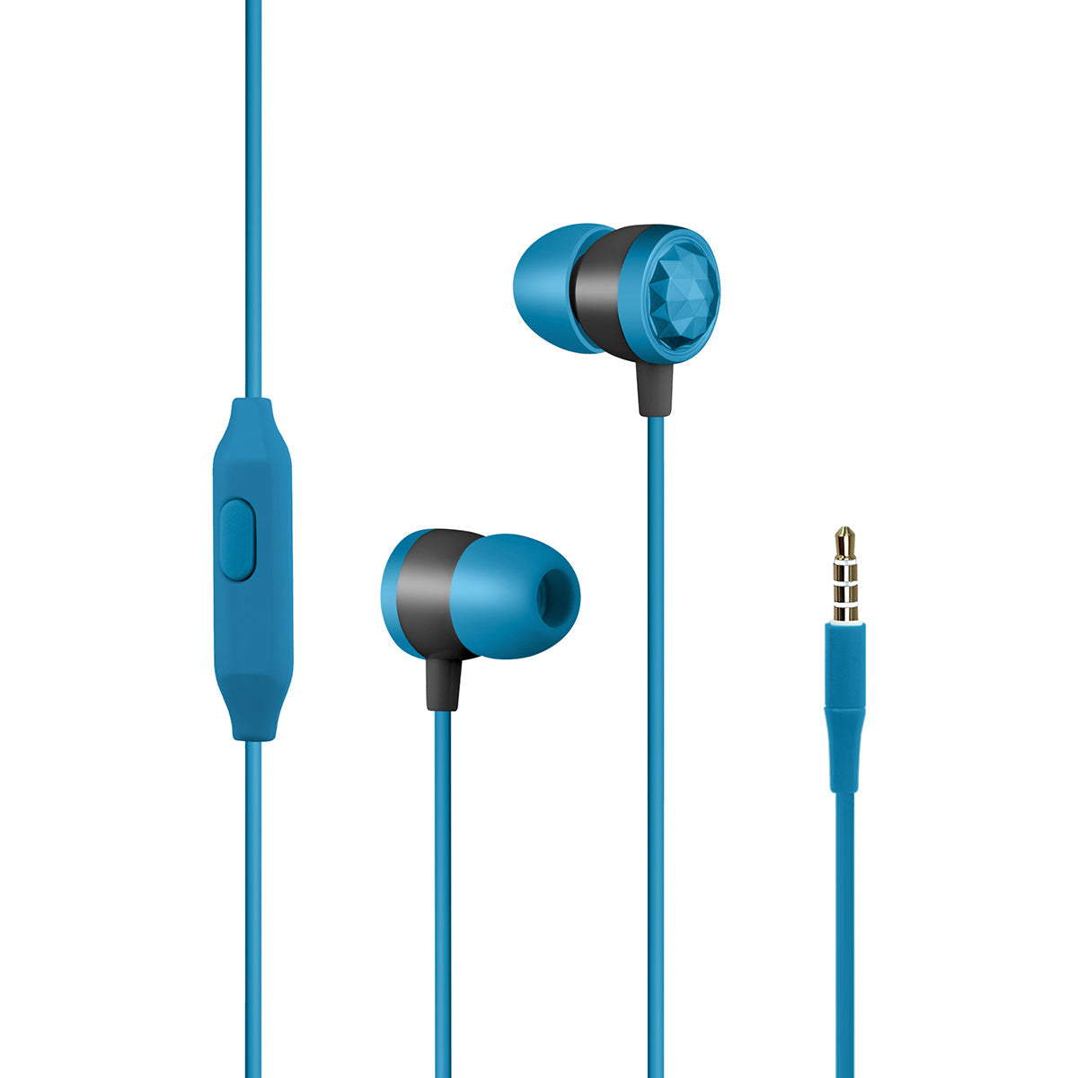 Promate - In-Ear Wired Headphones, Premium Metallic Hi-Fi Stereo Wired Earphone with Built-in Mic, Comfortable Secure Fit Earbuds, 1.2m Tangle-Free Cord and One-Button Control for Smartphones, Tablets, Pc, MP3 Player, Ingot Blue