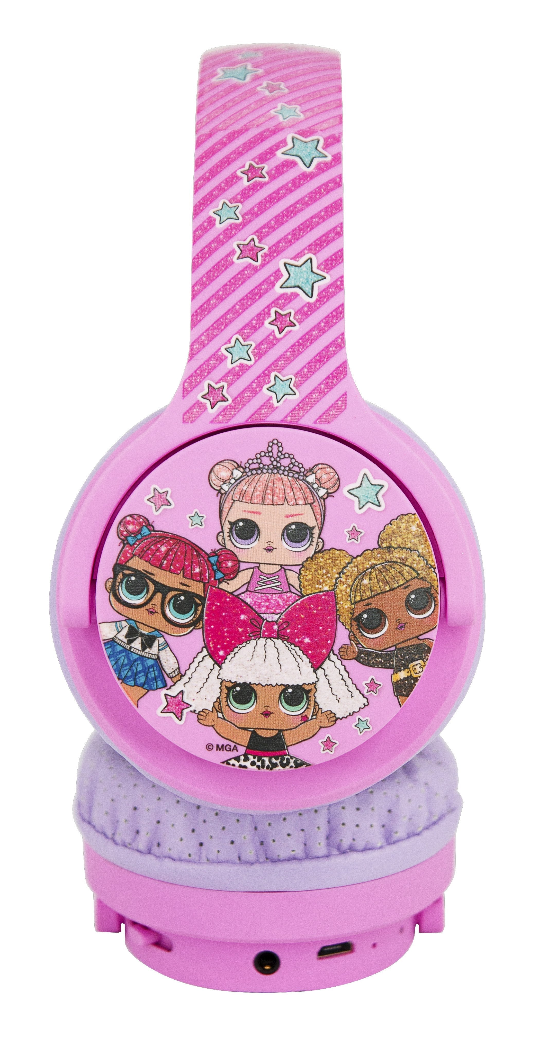 OTL LOL OnEar Wireless Kids HeadPhone - Safe Volume Limiting @ 85dB, Bluetooth 5.0 @ 10m distance, 30Hrs Playtime, Superb Sound w/ Aux port, Foldable, Comfortable & Adjustable - Glitterati